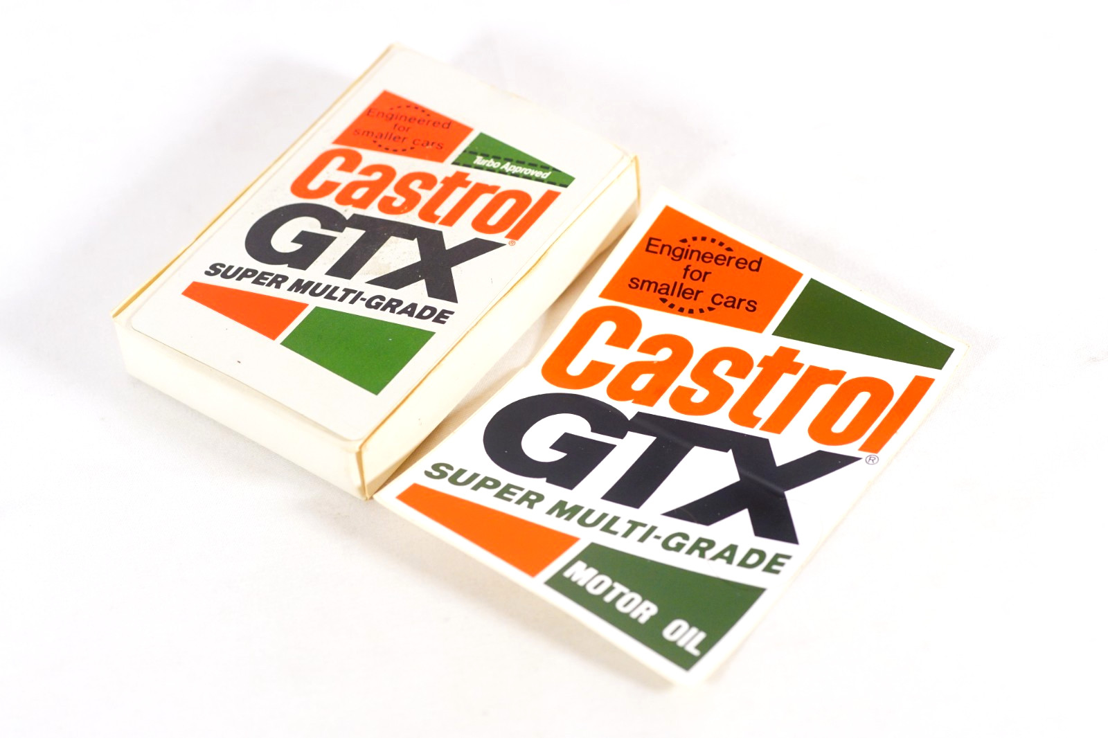 Vintage Castrol GTX Super Multi-Grade Advertising Playing Cards & Sticker Decal