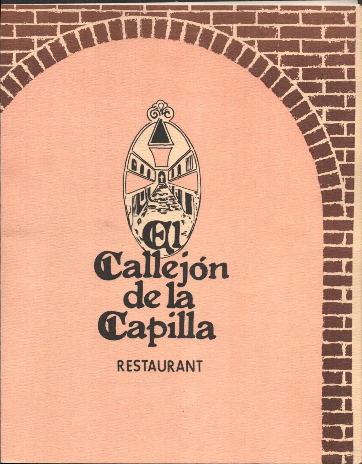 1982 EL CALLEJON DE LA CAPILLA vintage restaurant menu SAN JUAN, PUERTO RICO