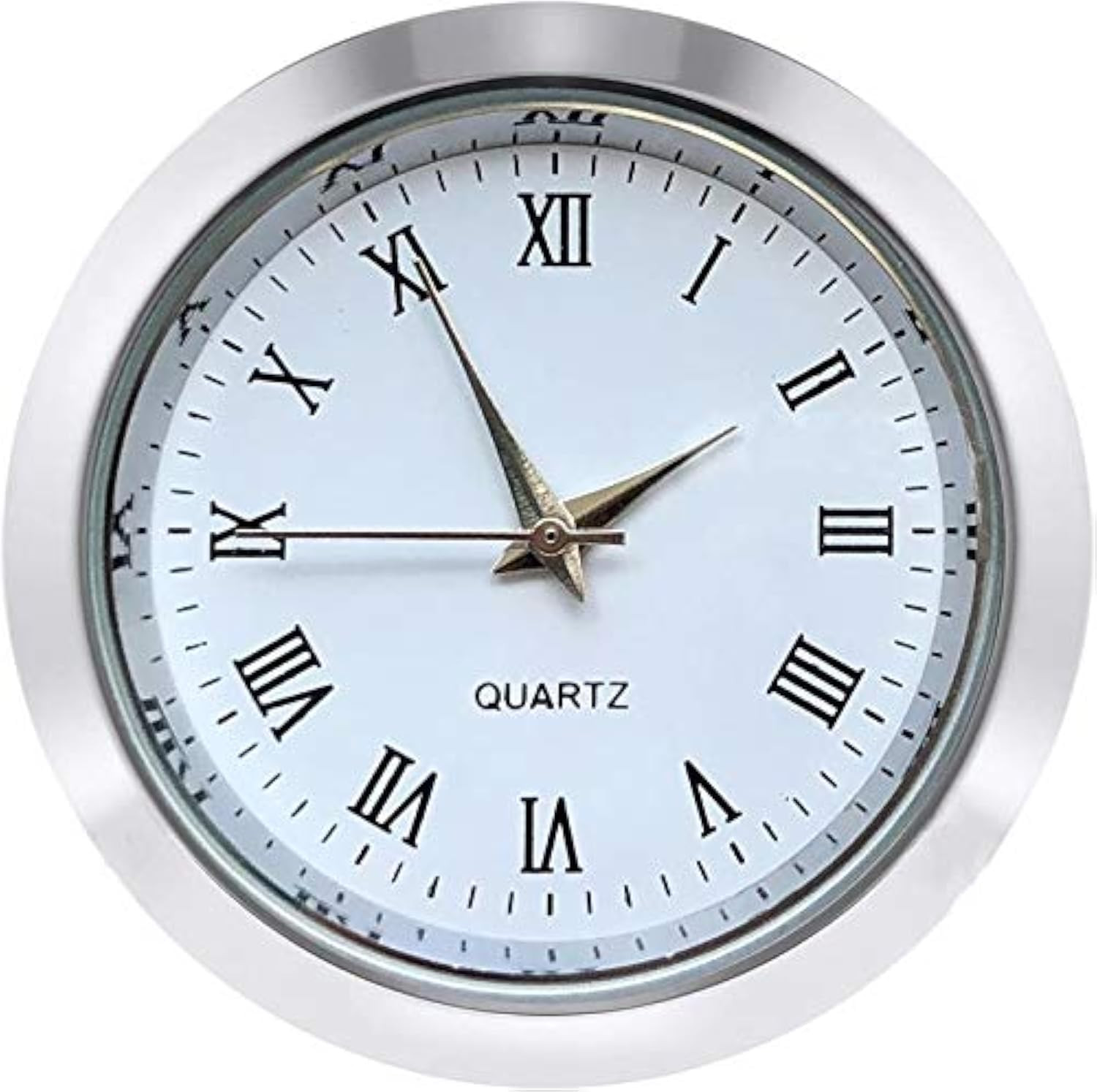Mini Clock Insert 1-1/2 Inch (37 Mm) round Quartz Movement Miniature Clock Wh...