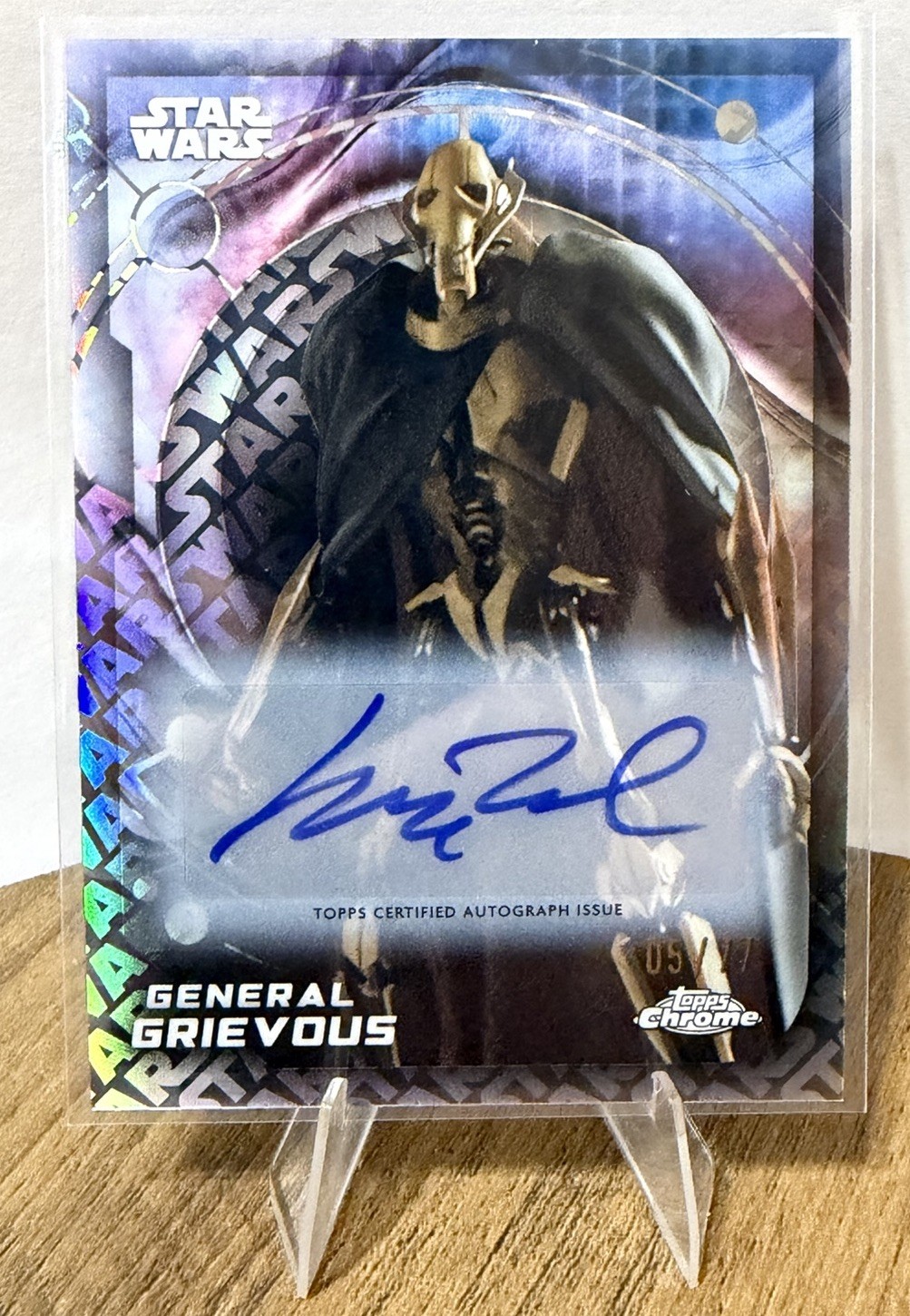 2026 Topps Chrome Star Wars General Grievous Mathew Wood Auto Logofractor /77