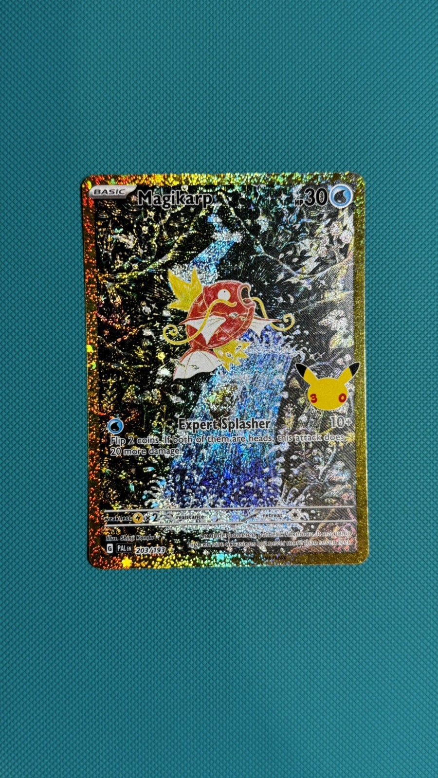 Magikarp 203/193 30th Celebration Illustration Rare Full Art Holo Pokémon TCG Magikarp 203/193 30th Celebration Illustration Rare Full Art Holo Pokémon TCG