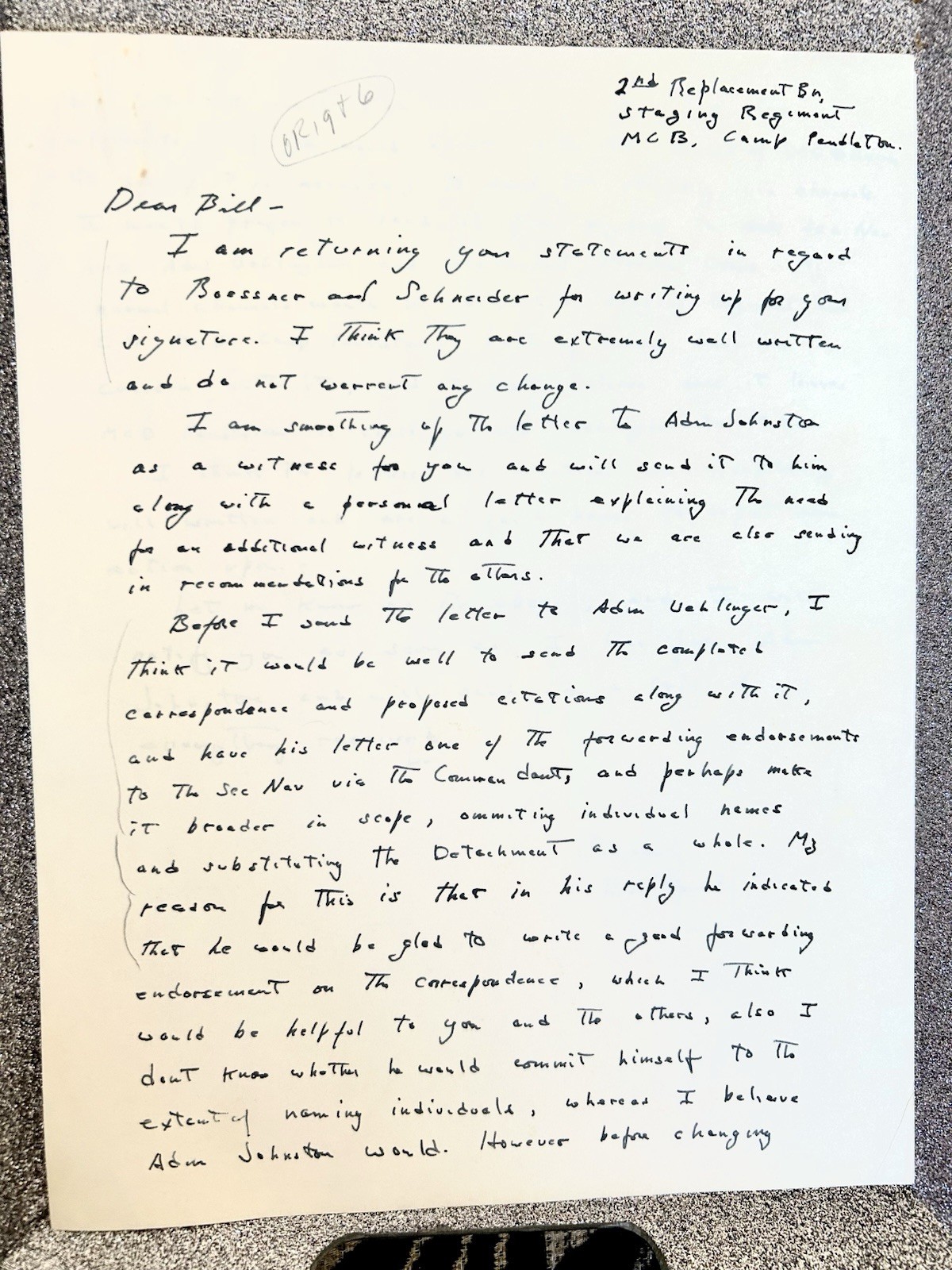 WWII USS South Dakota USMC Robert Howell Handwritten 2 Page Letter Guadalcanal