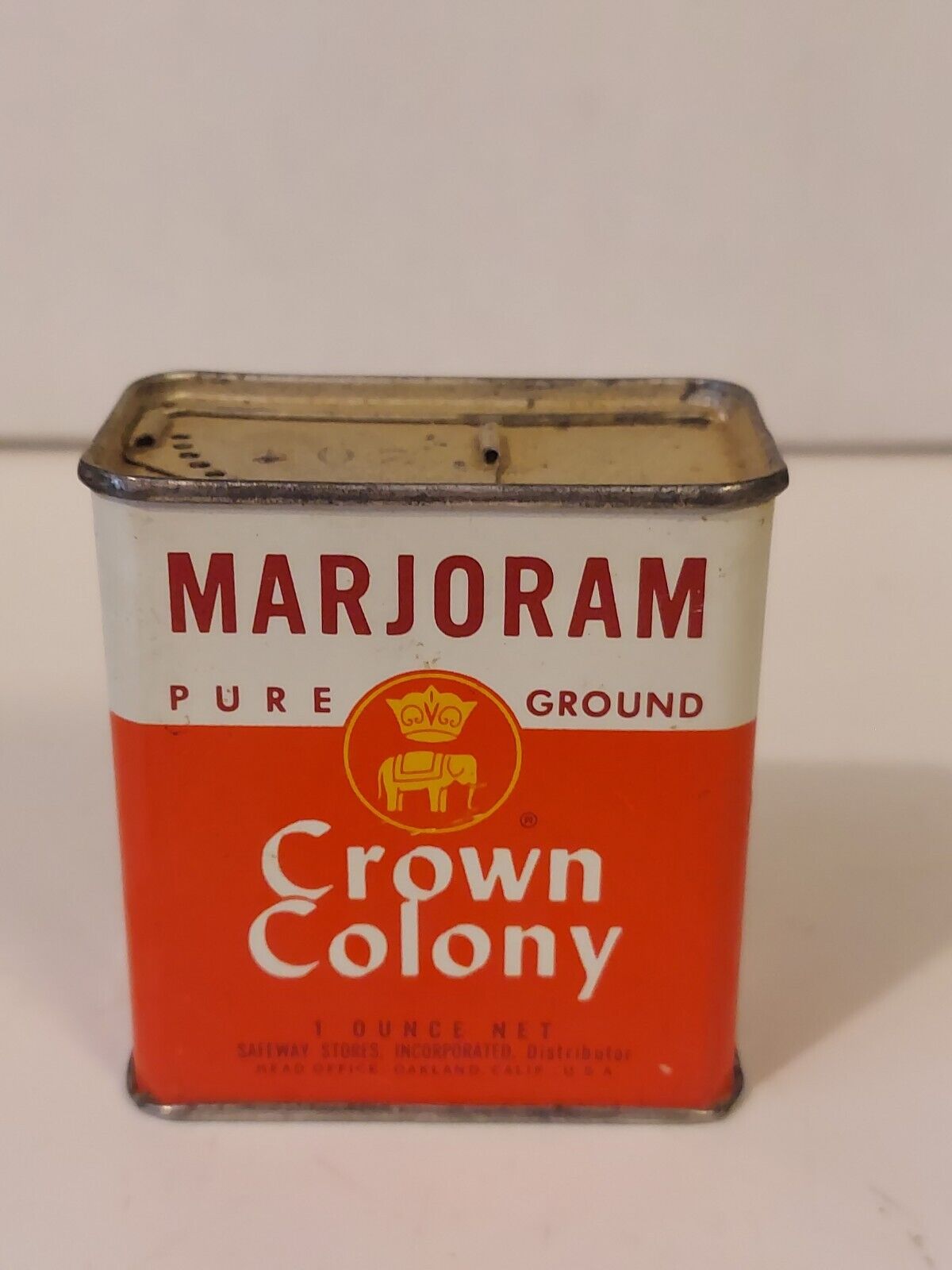 Crown Colony Brand 1961 Marjoram Spice Tin