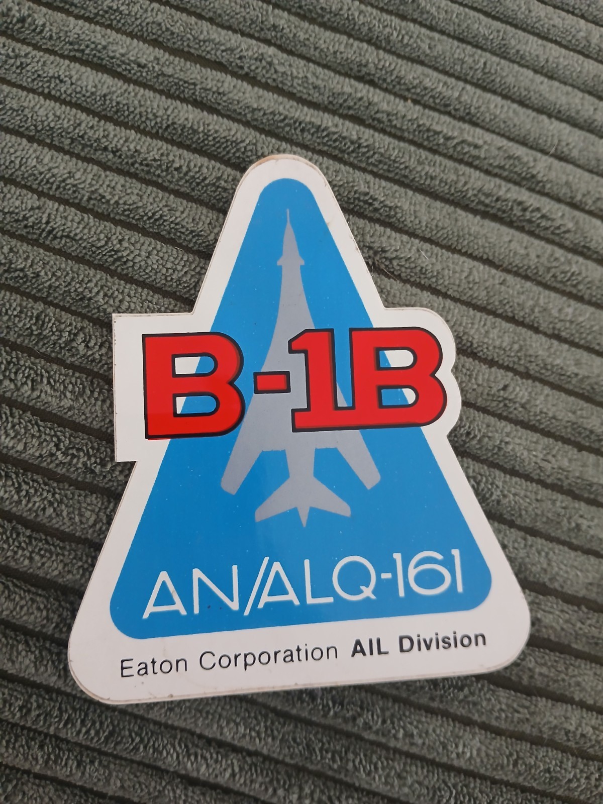 Vintage B-1b Lancer Bomber Airplane An/ALQ-161 Eaton Corp Airplane Sticker 4.5\