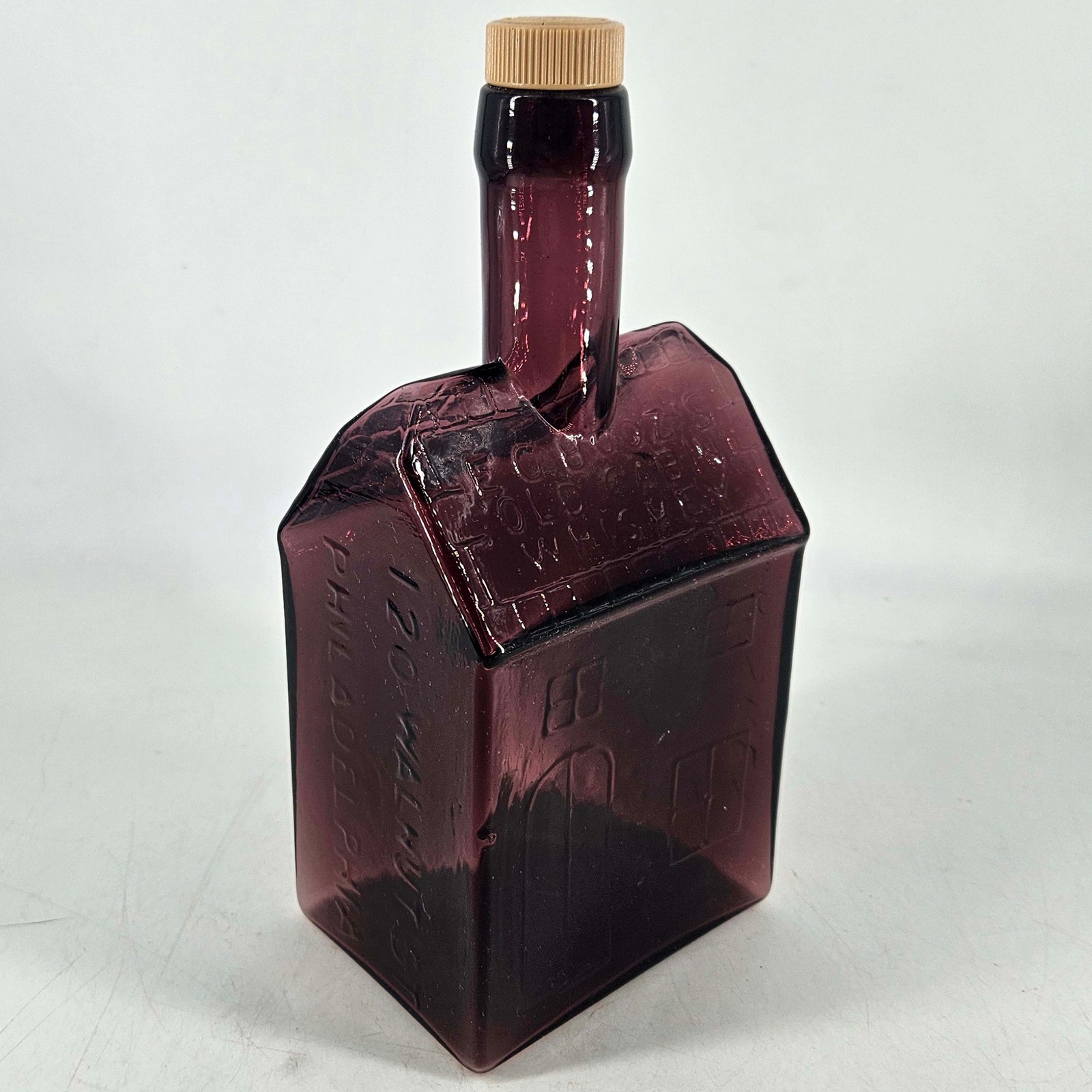 Vintage E. C. Booz’s Old Cabin Whisky Purple Amethyst Glass Philadelphia 9\