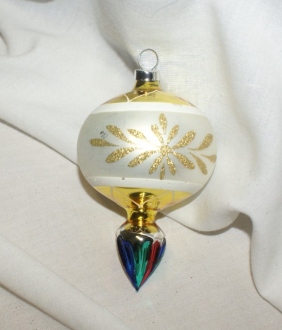 VTG Bradford Finial Teardrop Reflector Christmas Ornament Glass 4