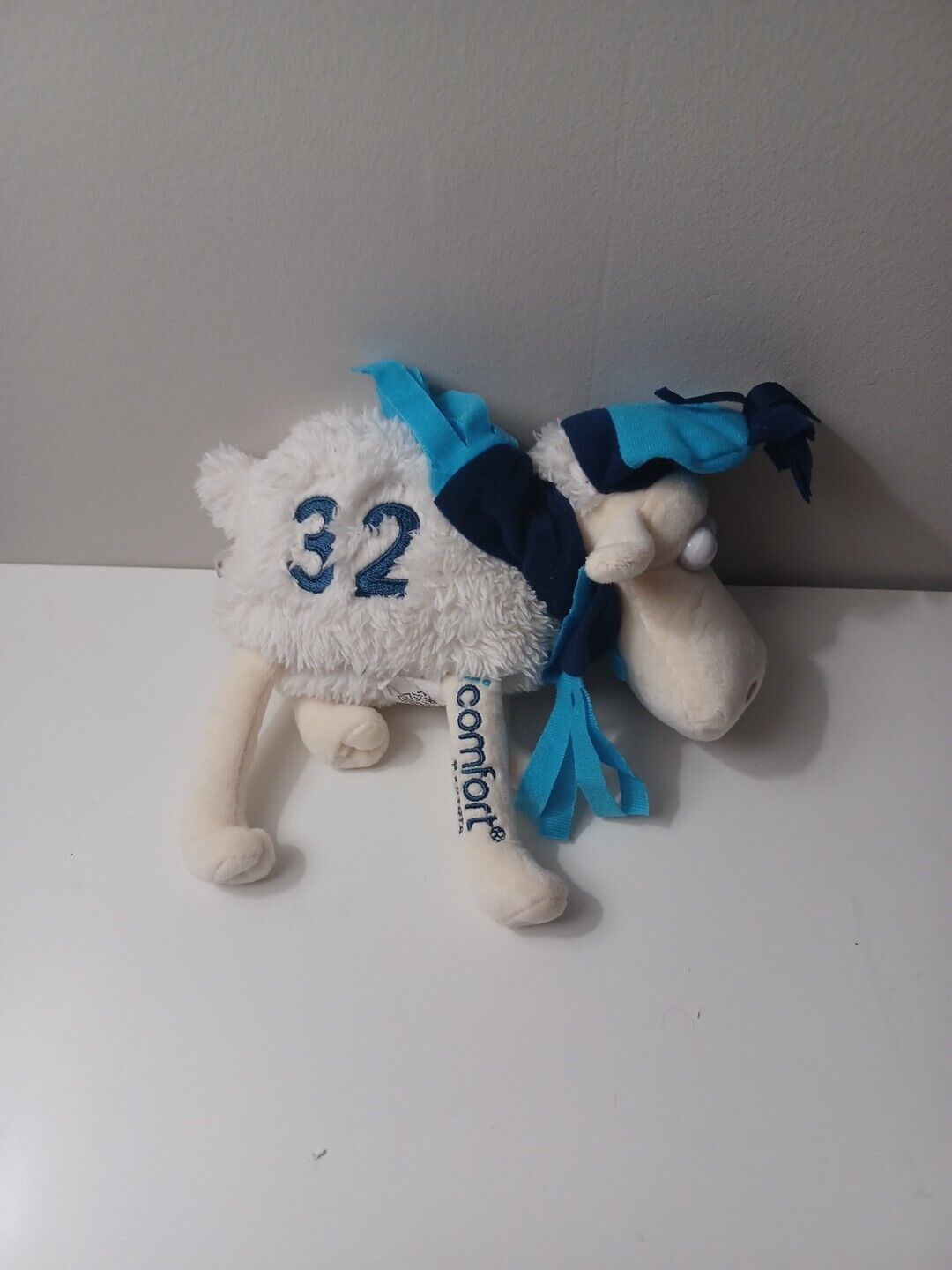 Comfort by SERTA - Counting Sheep #32 Plush Stuffed Animal with Blue Hat & Scarf
