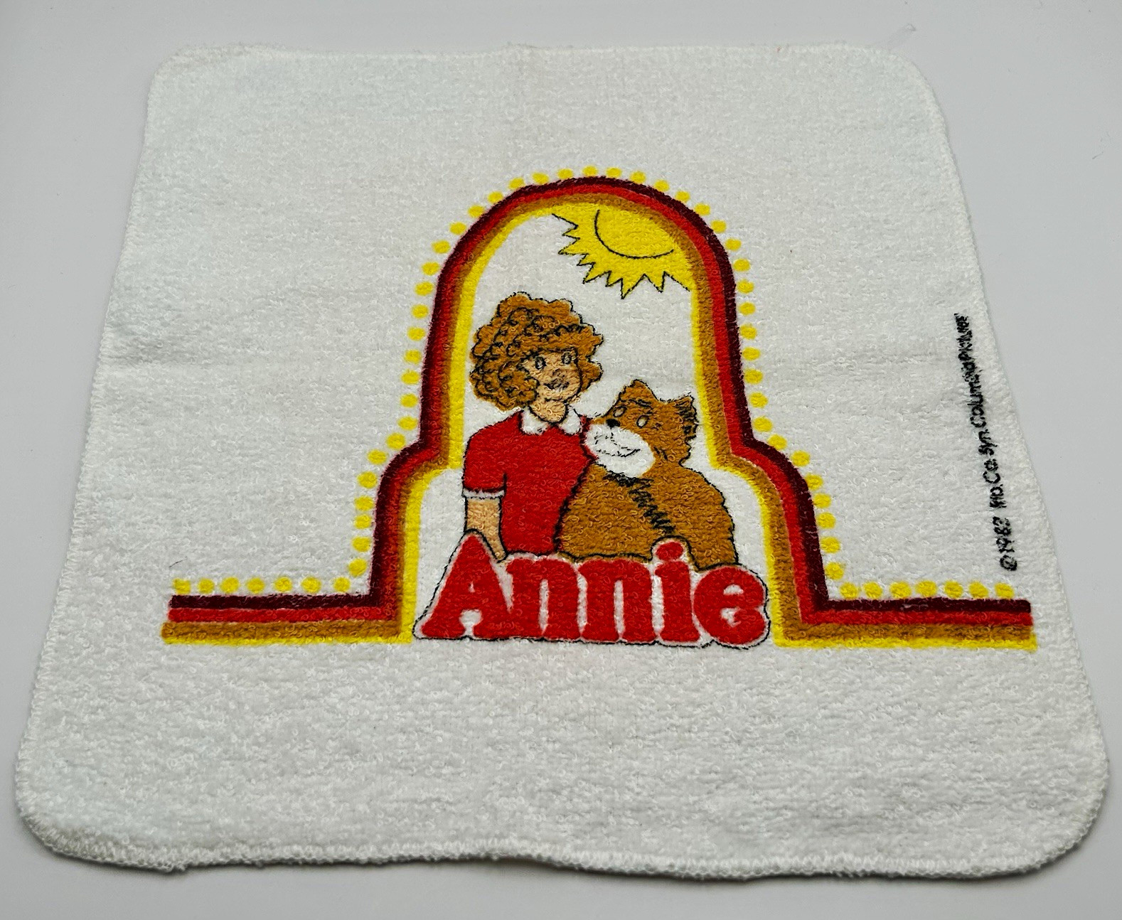 Vintage Fine Fashion Towels Annie Kids Cotton Hand Towel White 1982 11x10