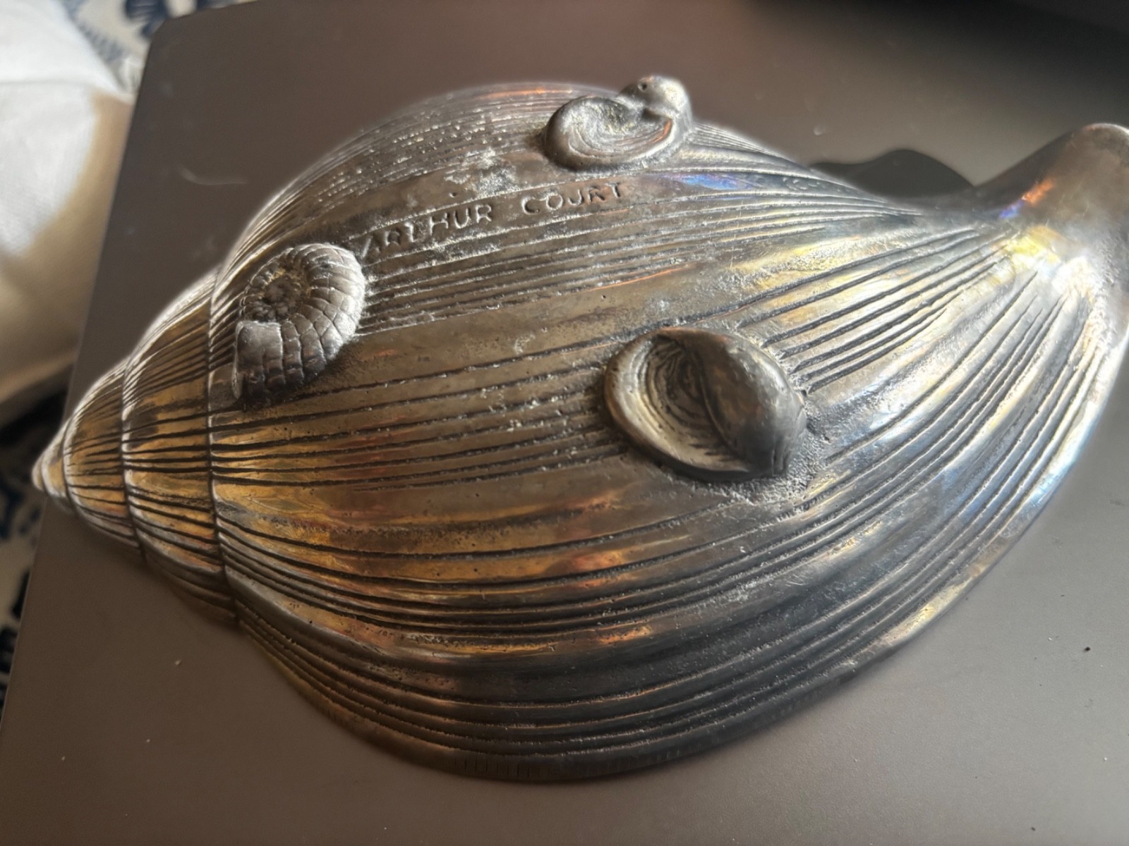 Vintage Arthur Court 1983 Aluminum Sea Shell Bowl