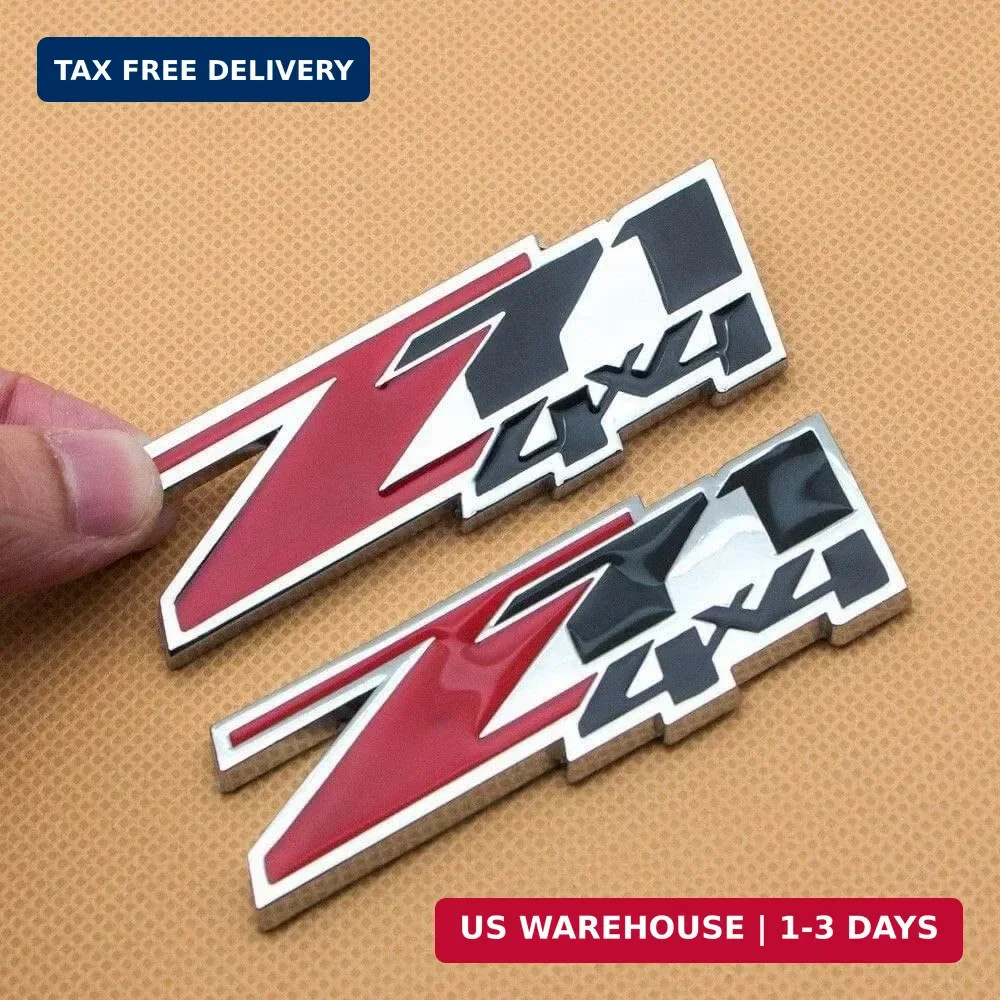 2Pcs Z71 4x4 Emblems 3D Badge Decal Nameplate Compatible with Chevy Silverado (C