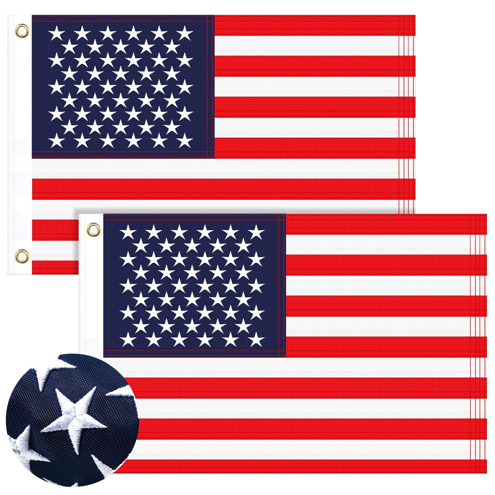 Breling 2 Pack Patriotic American Flag for Boat Bike Car Outdoor, 12 x 18 Inc... Breling 2 Pack Patriotic American Flag for Boat Bike Car Outdoor, 12 x 18 Inc...