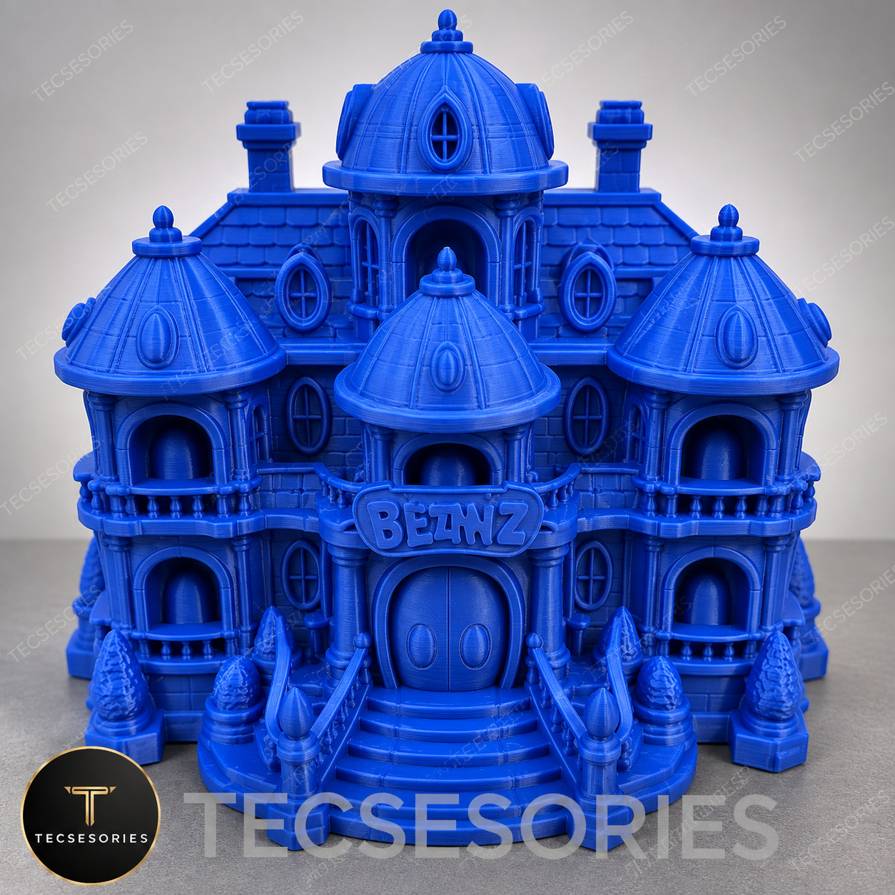 Collectible Bean Display Mansion 8in 3D Printed Mini Figure Palace Stand