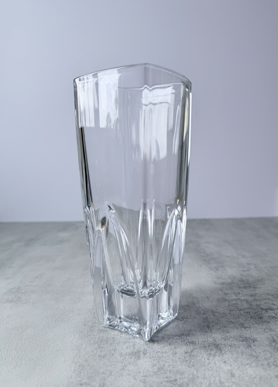 Vintage Glass Wedgwood Cabochon Vase in Clear Crystal 7”