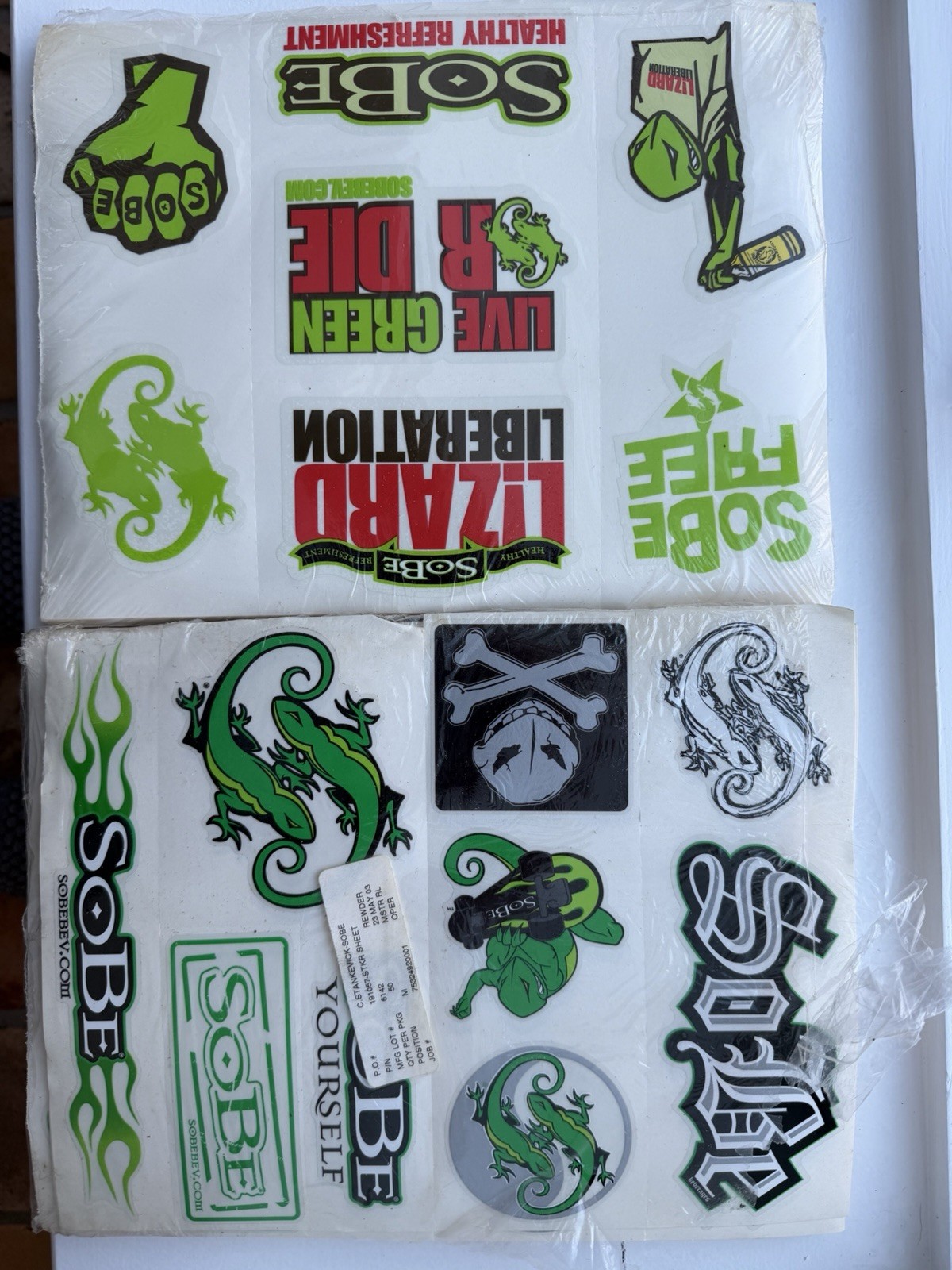 Vintage SoBe Lizard Stickers - Deadstock BRAND NEW