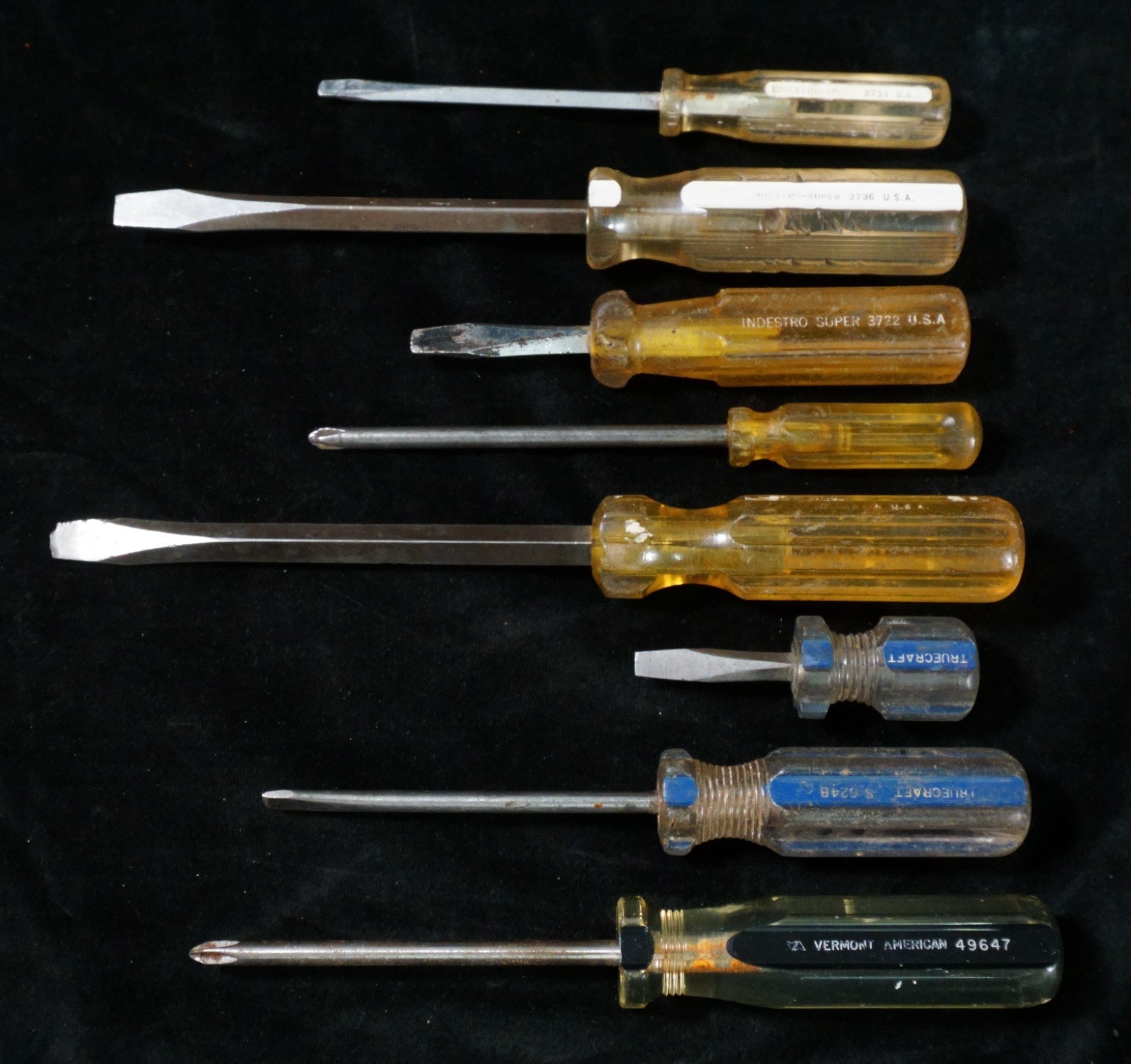 Vtg Screwdrivers Truecraft Indestro-Super Regal Vermont American Lot of 8 (B8)