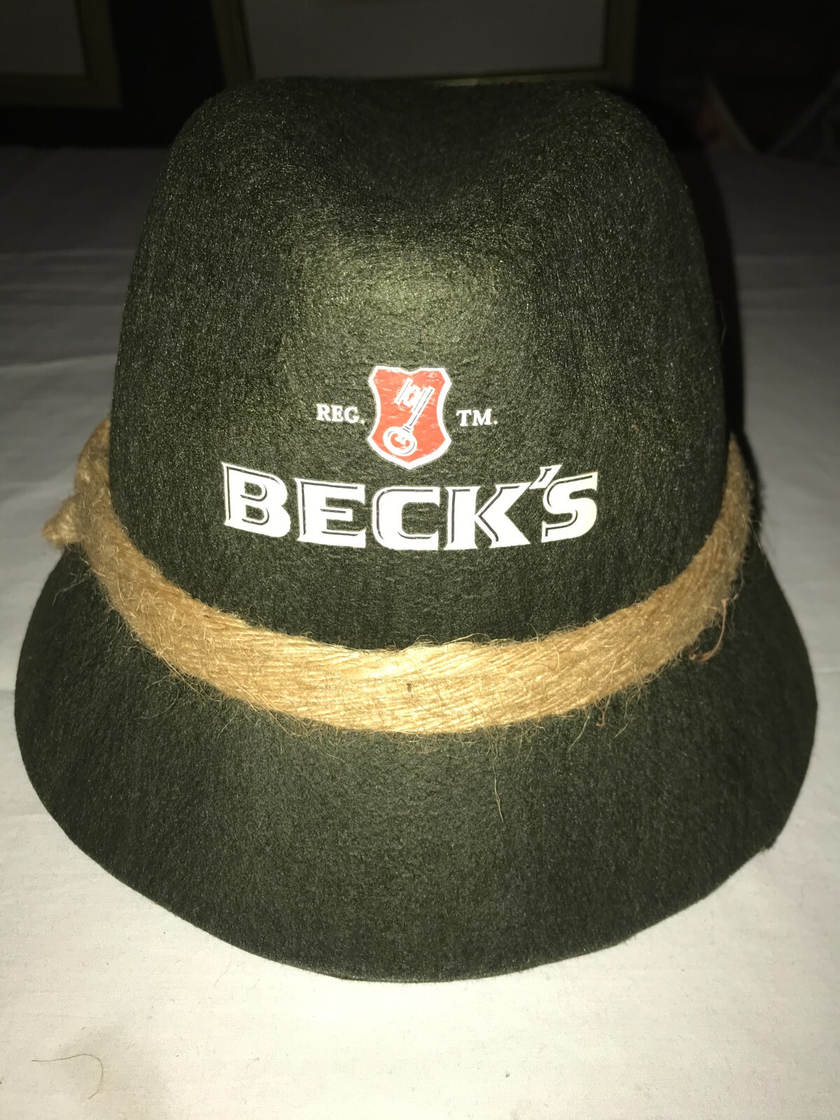 Rare BECK\'S ZN17111 Beer OKTOBERFEST PROMO Green GERMAN Style BUCKET HAT Size 7¾