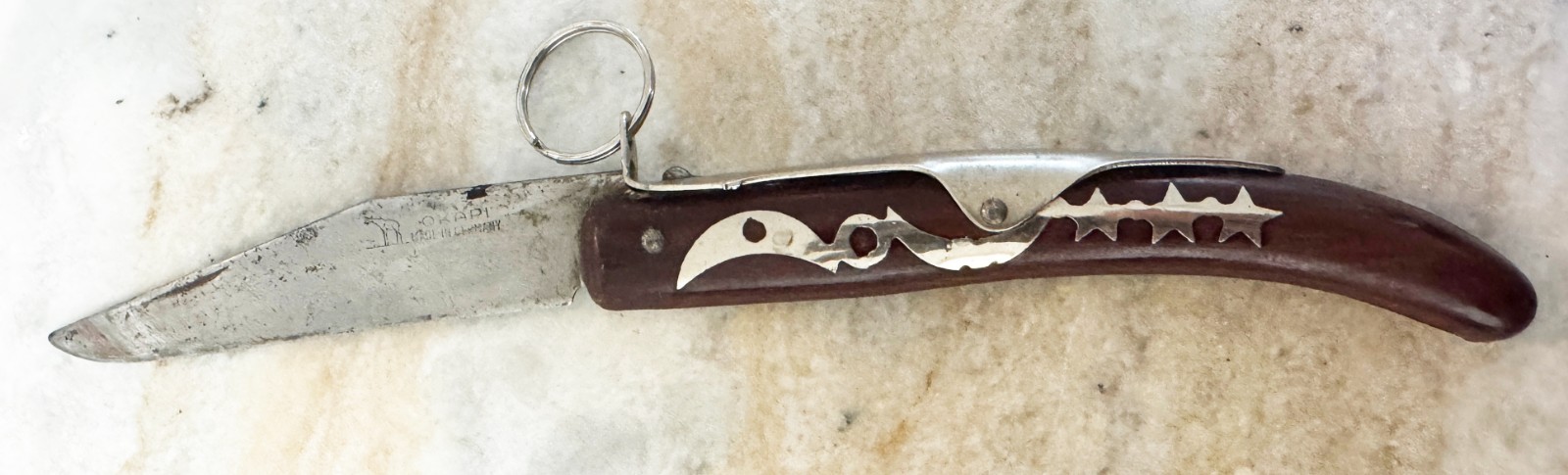 Vtg. Okapi Ring Lock Pocket Knife, Germany, 1940\'s, Designed by Robert Klaas Vtg. Okapi Ring Lock Pocket Knife, Germany, 1940\'s, Designed by Robert Klaas