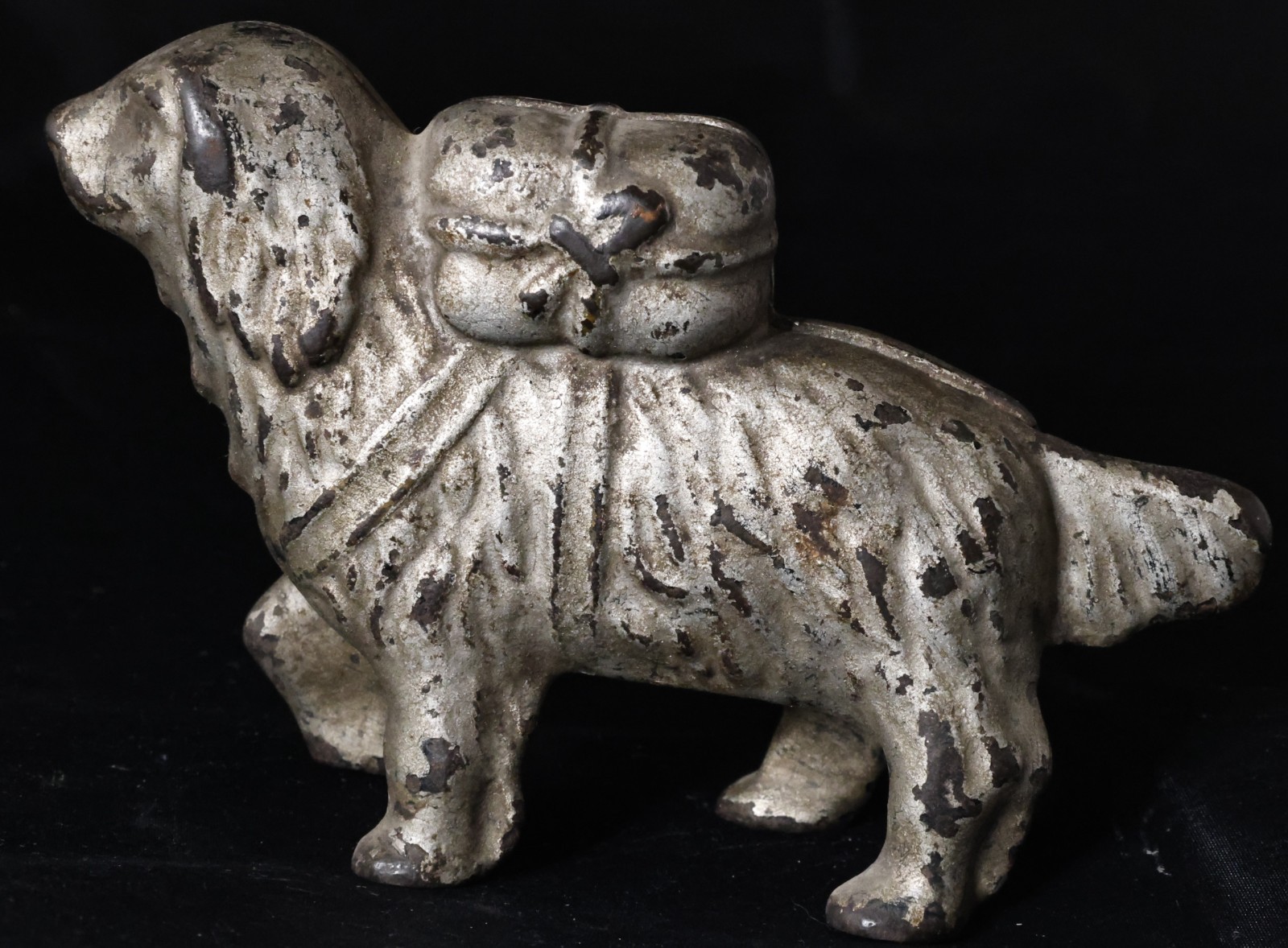 Antique early 1900's Cast Iron St Bernard dog pack Still Coin Bank A.C. Williams