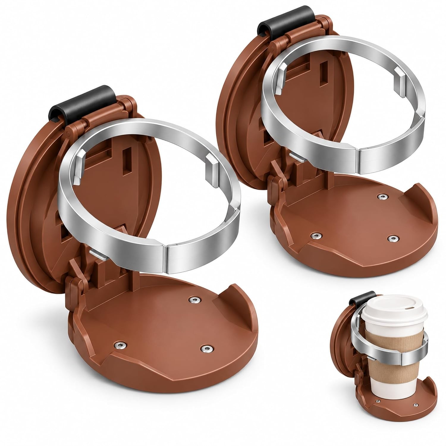 Foldable Car Door Cup Holder, Clip-On ABS Drink Holder, 2 Pack，Set E