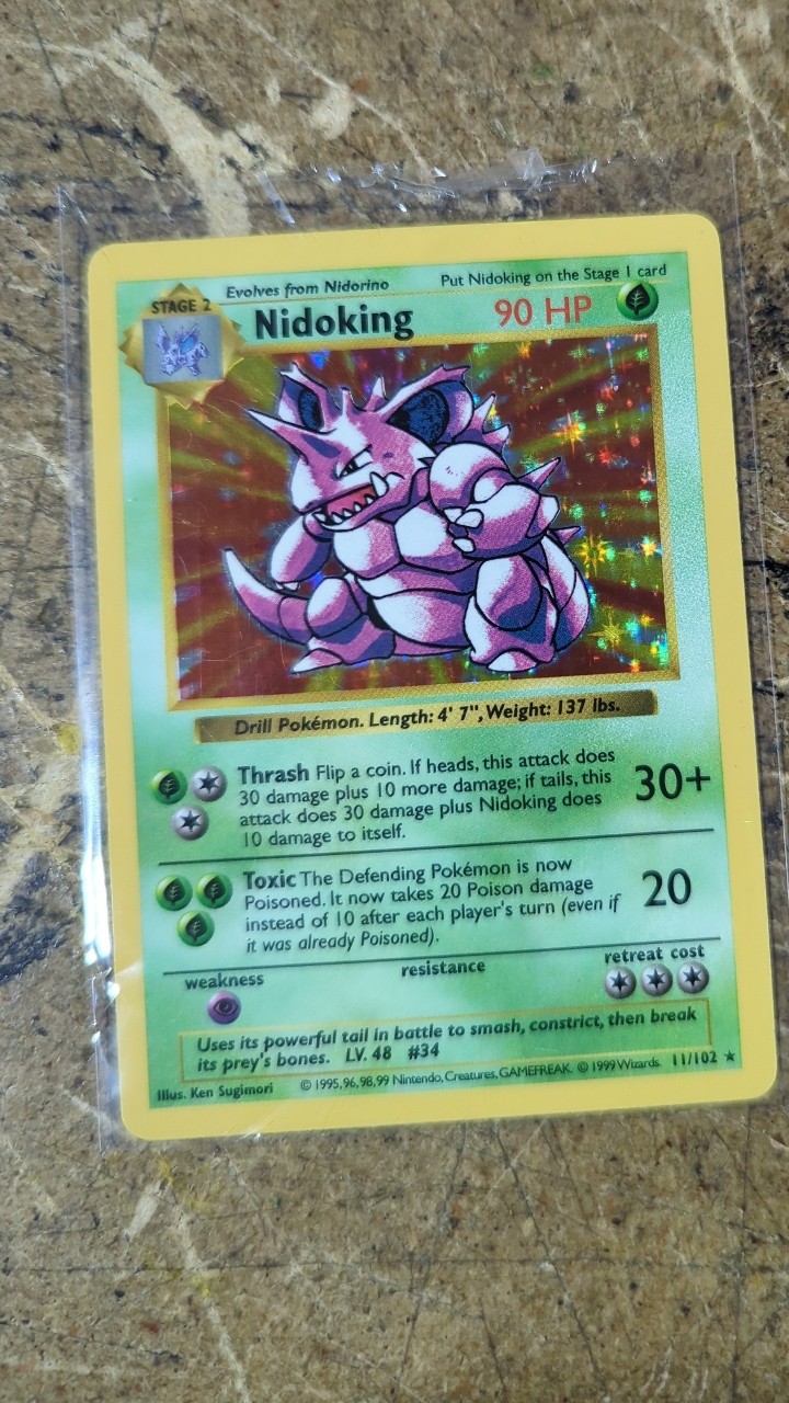 Pokemon Nidoking 11/102 Base Set Holo Rare 1999 Vintage WOTC Card