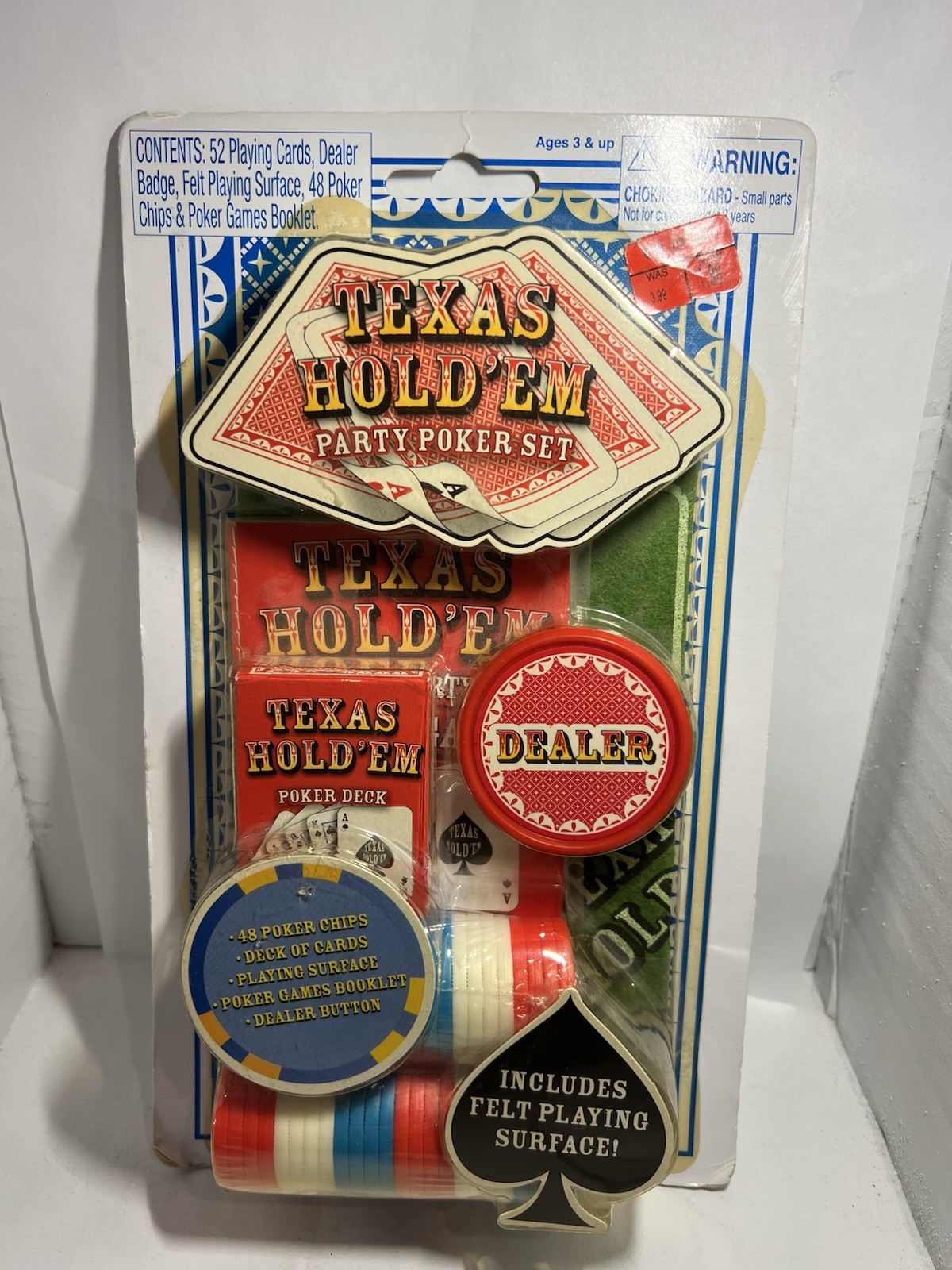 Vintage Texas Hold\'em Party Poker Set Tara Toy Corp Cards Chips