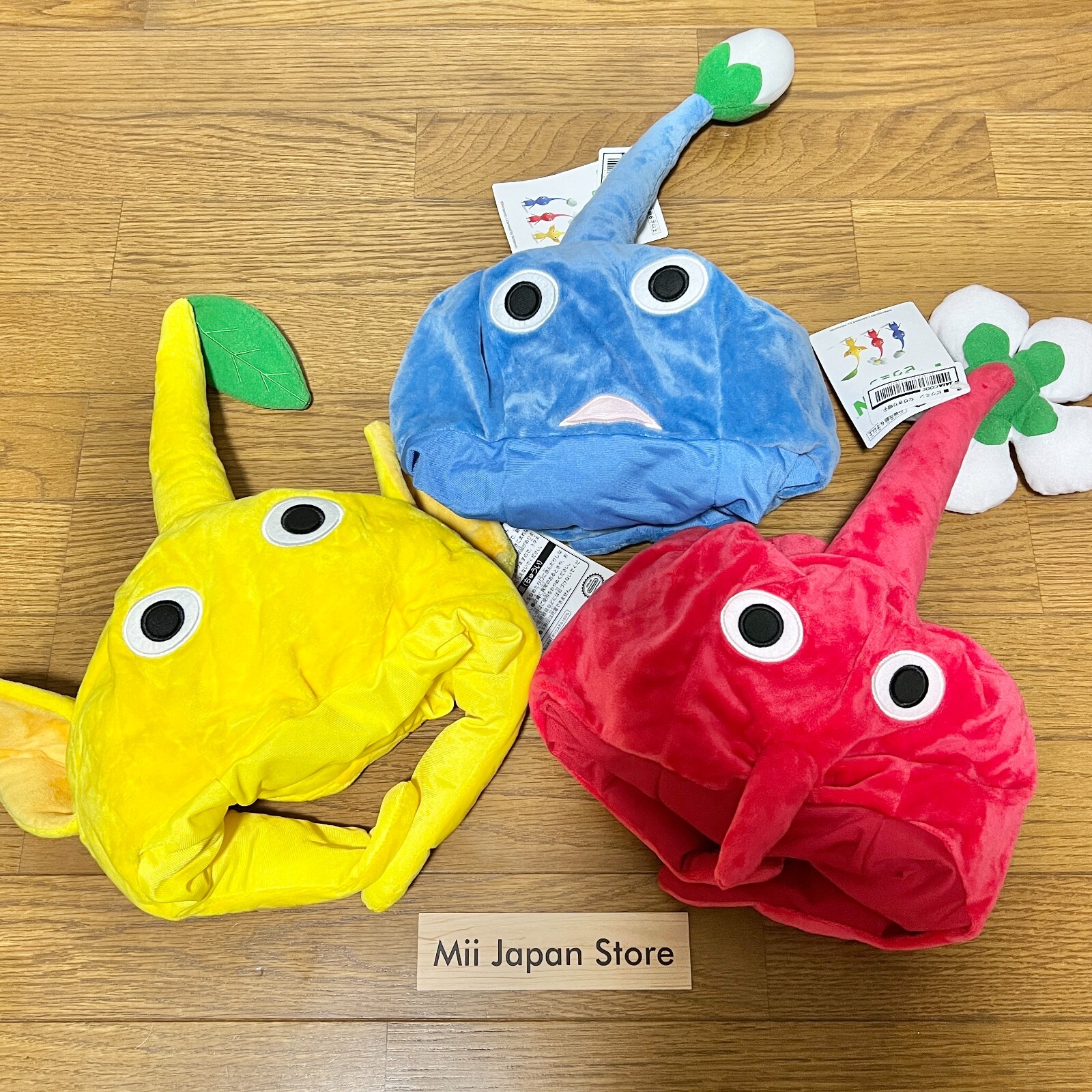 Pikmin Cosplay Hat Set of 3 Taito Prize Yellow Blue Red COMPLETE Nintendo NEW