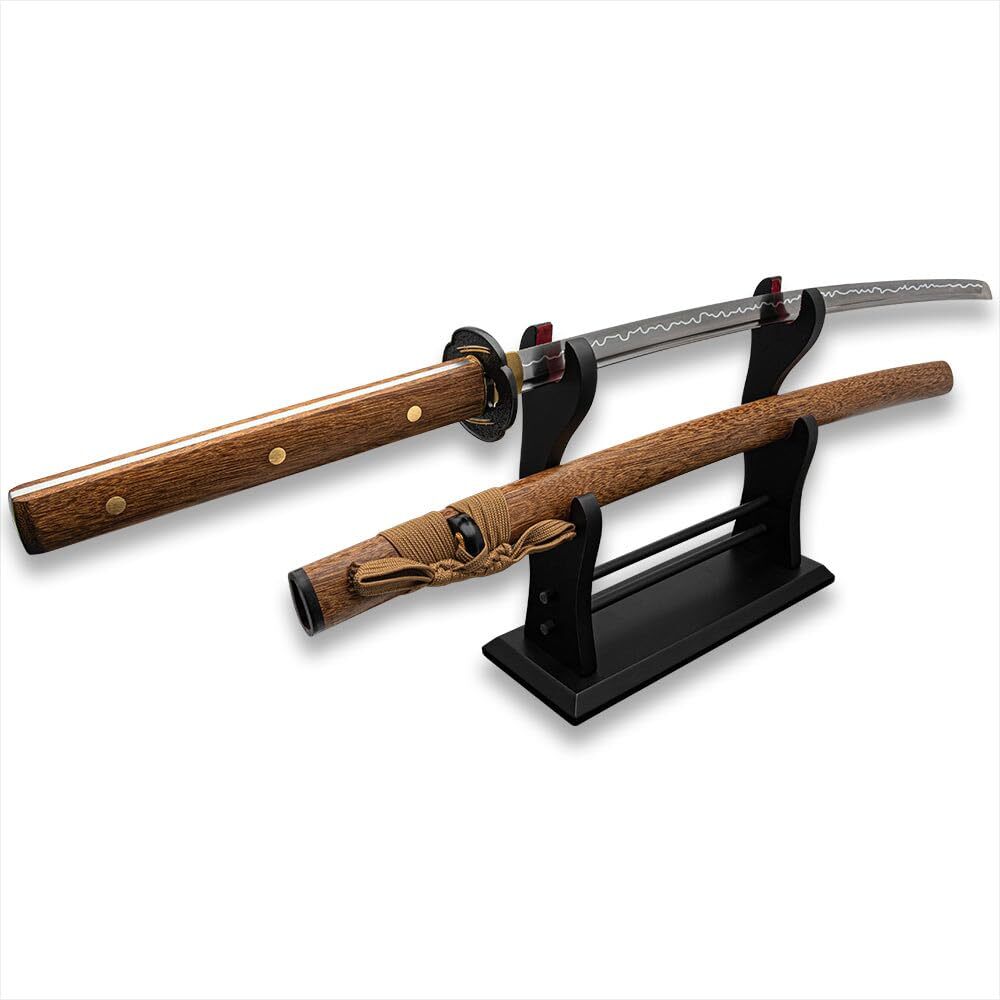 Tigerwood Katana, Scabbard, T10 Carbon Steel Blade, Clay Tempered, 41\