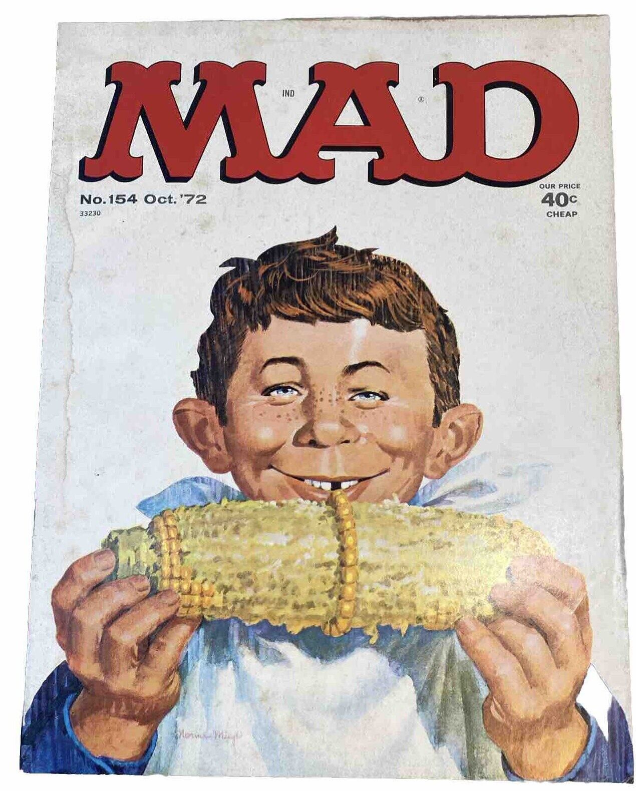 Mad Magazine #154 October, 1972 Alfred Eating Corn Mad Guide To Political Types