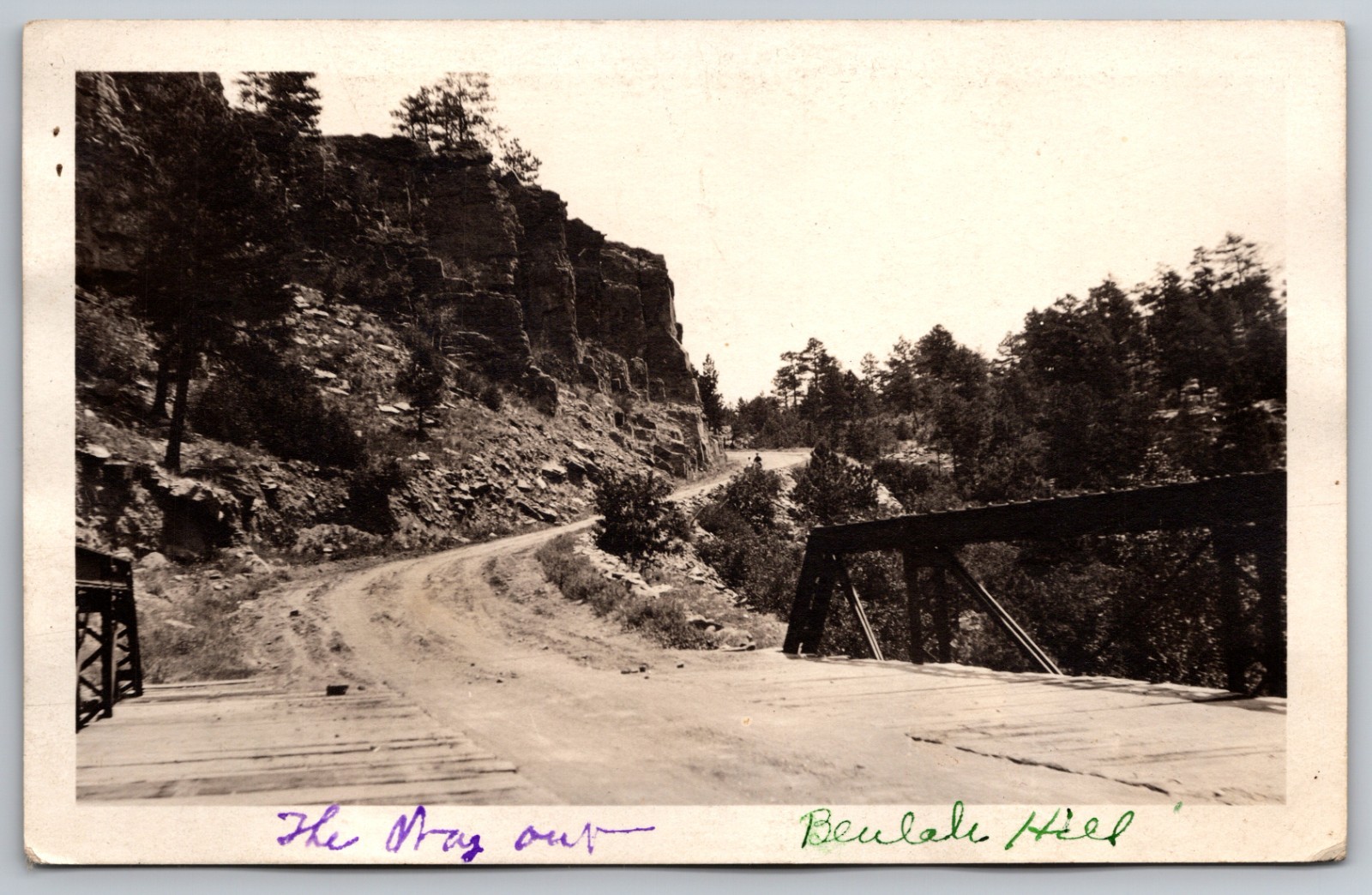 Beulah, Colorado - Beulah Hills & Bridge - Real Photo 1922 Postcard U