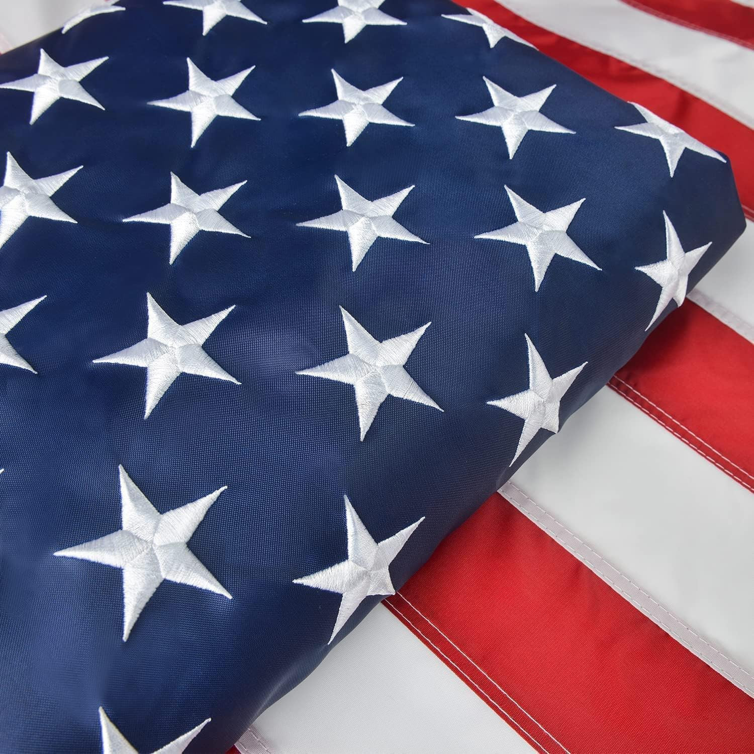Large American Flag 12X18 FT, US Flag USA High Wind with Embroidered Stars, Sewn