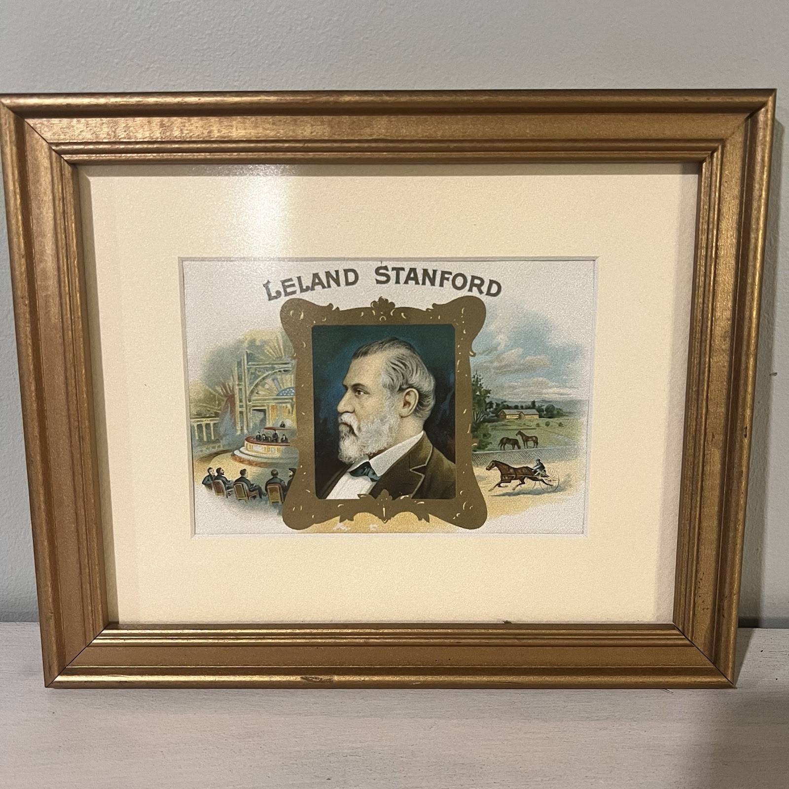 Vintage Portrait Print of Stanford  University Founder Leland Stanford Wall Art
