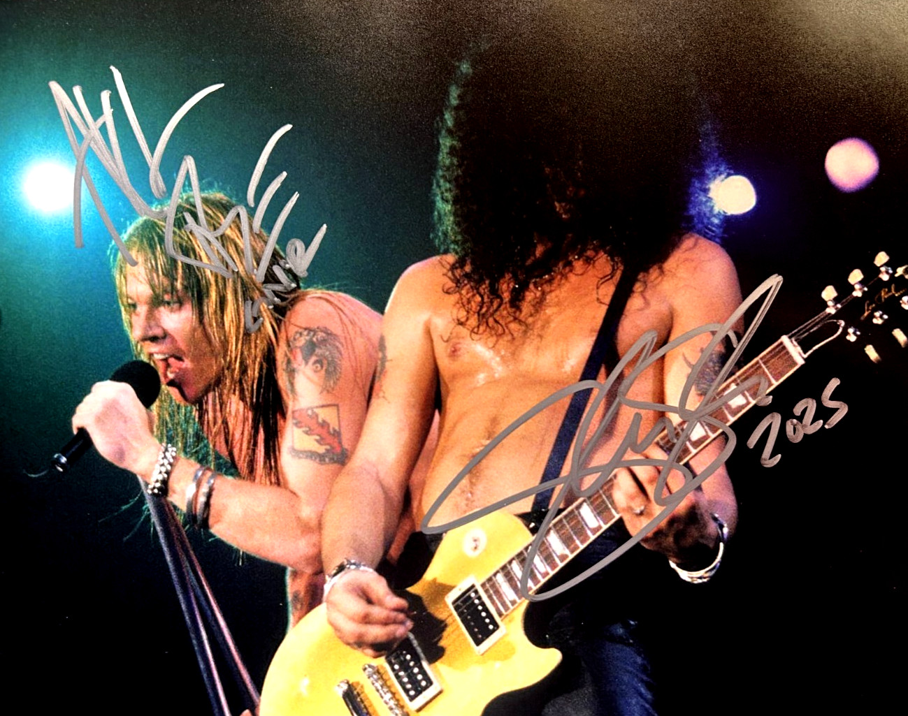 GUNS N' ROSES Signed Autograph (AXL, SLASH) 8x10