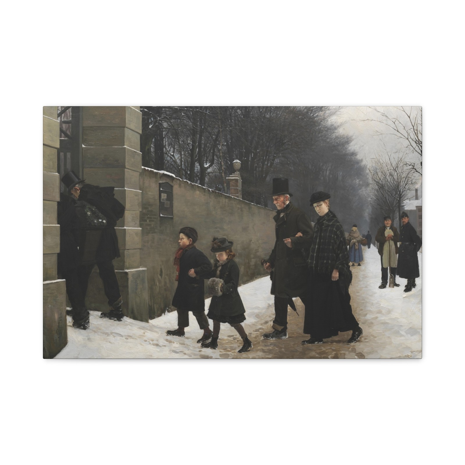 Frants Henningsen (1850-1908) A Funeral 1883 - Canvas Wall Art