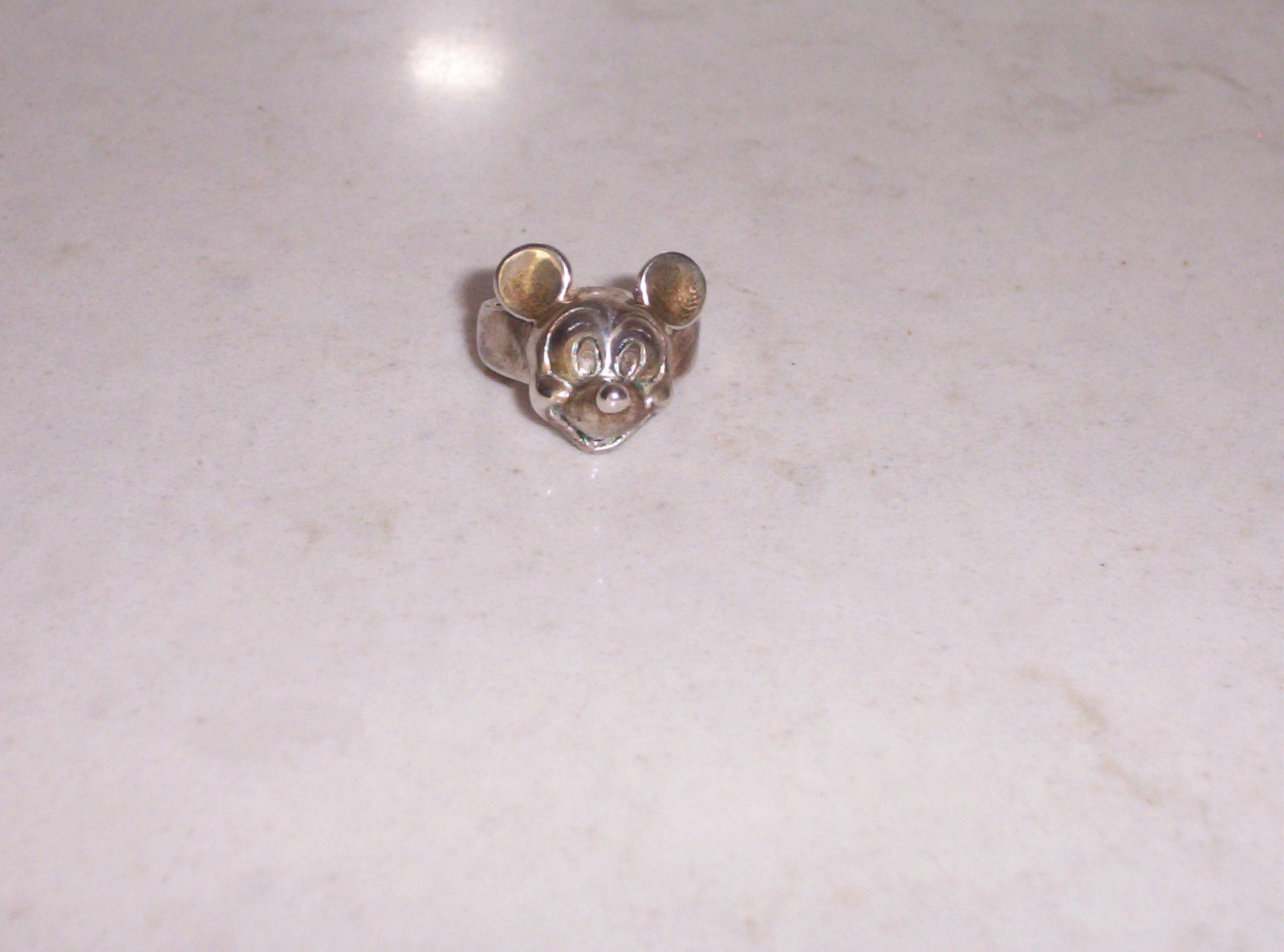 Vintage Disney Sterling Silver Ring Mickey Mouse Head 3D Face