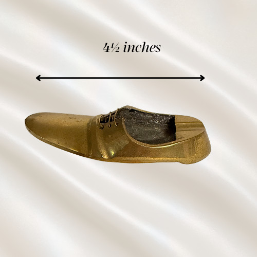 Vintage Solid Brass Shoe Ashtray,  Trinket Dish, incense burner,  tobacciana