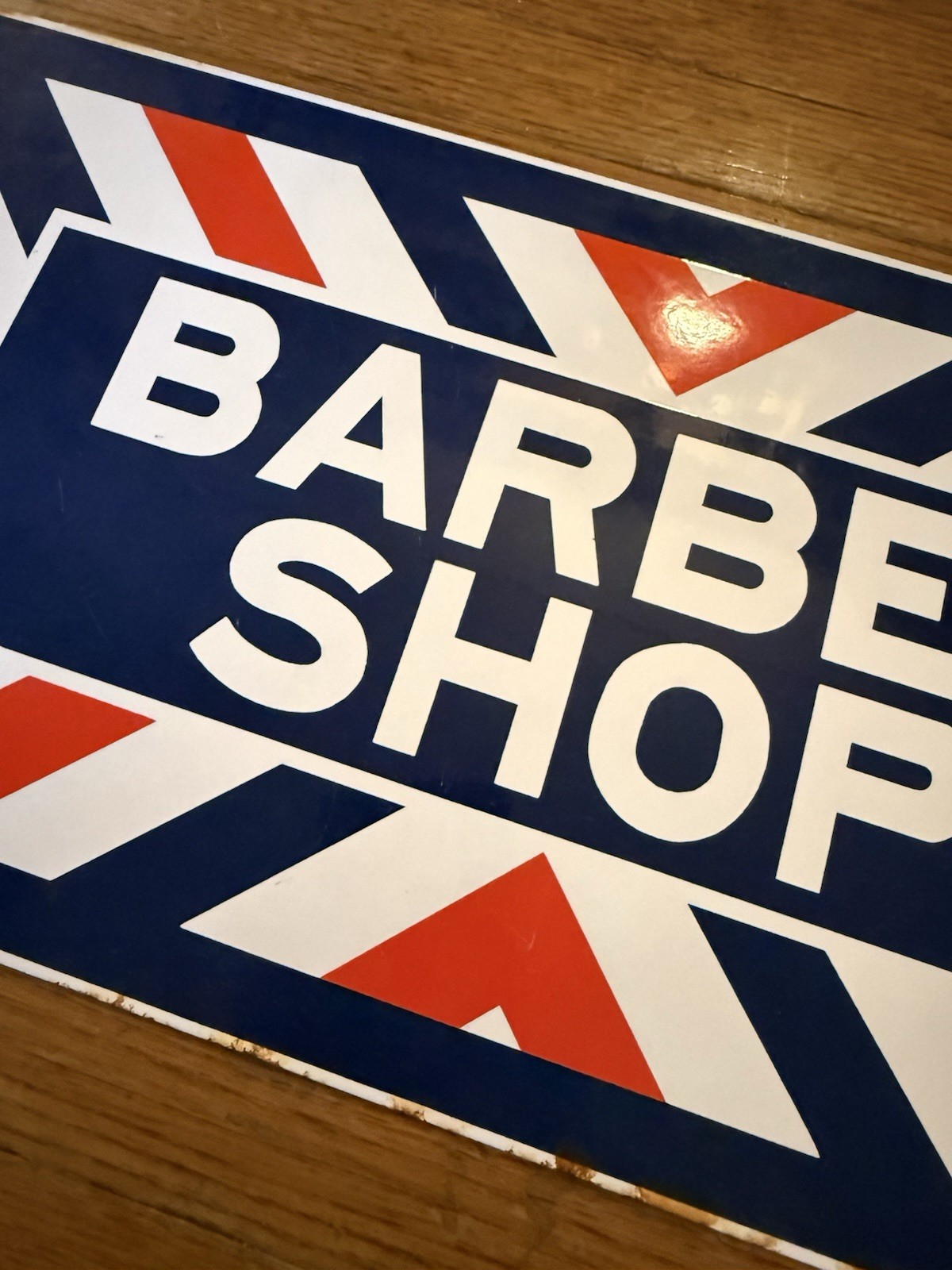 Old William Marvy “Barber Shop” Porcelain 18” X 9” Heavy