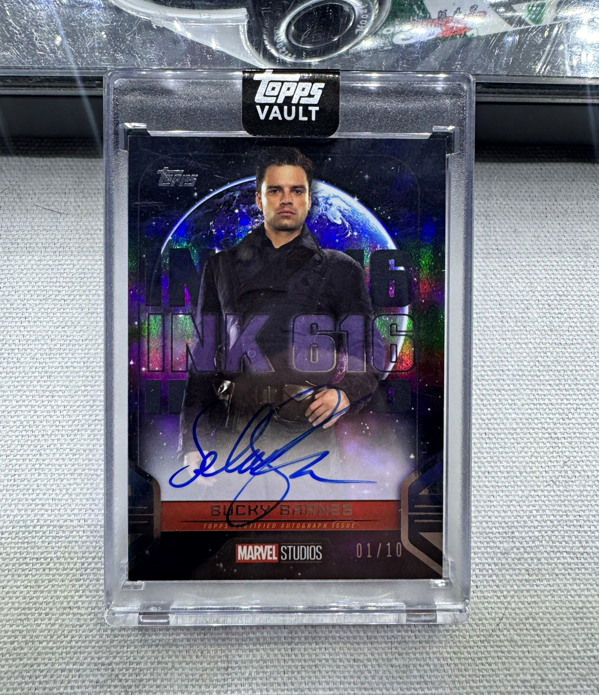 Topps 2026 Marvel Vault INK-616 Bucky Barnes Sebastian Stan Auto 01/10