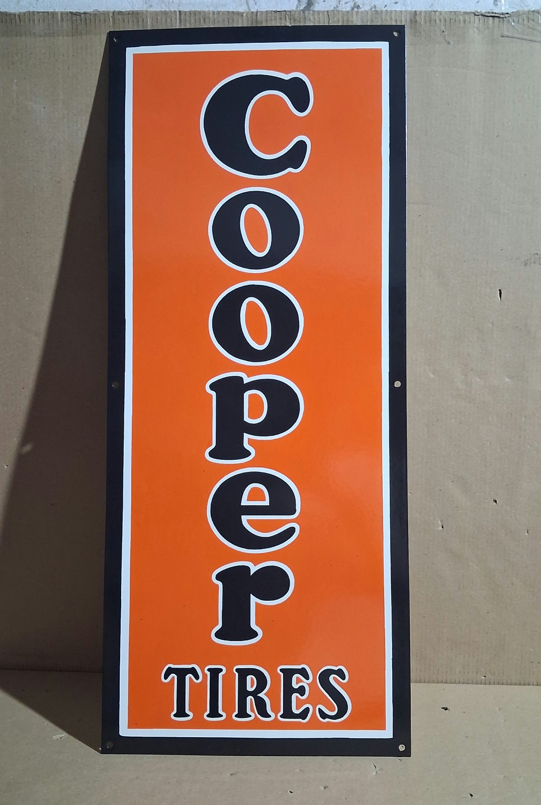Cooper Tires Porcelain Enamel Sign  36 x 15 Inches 1 Sided