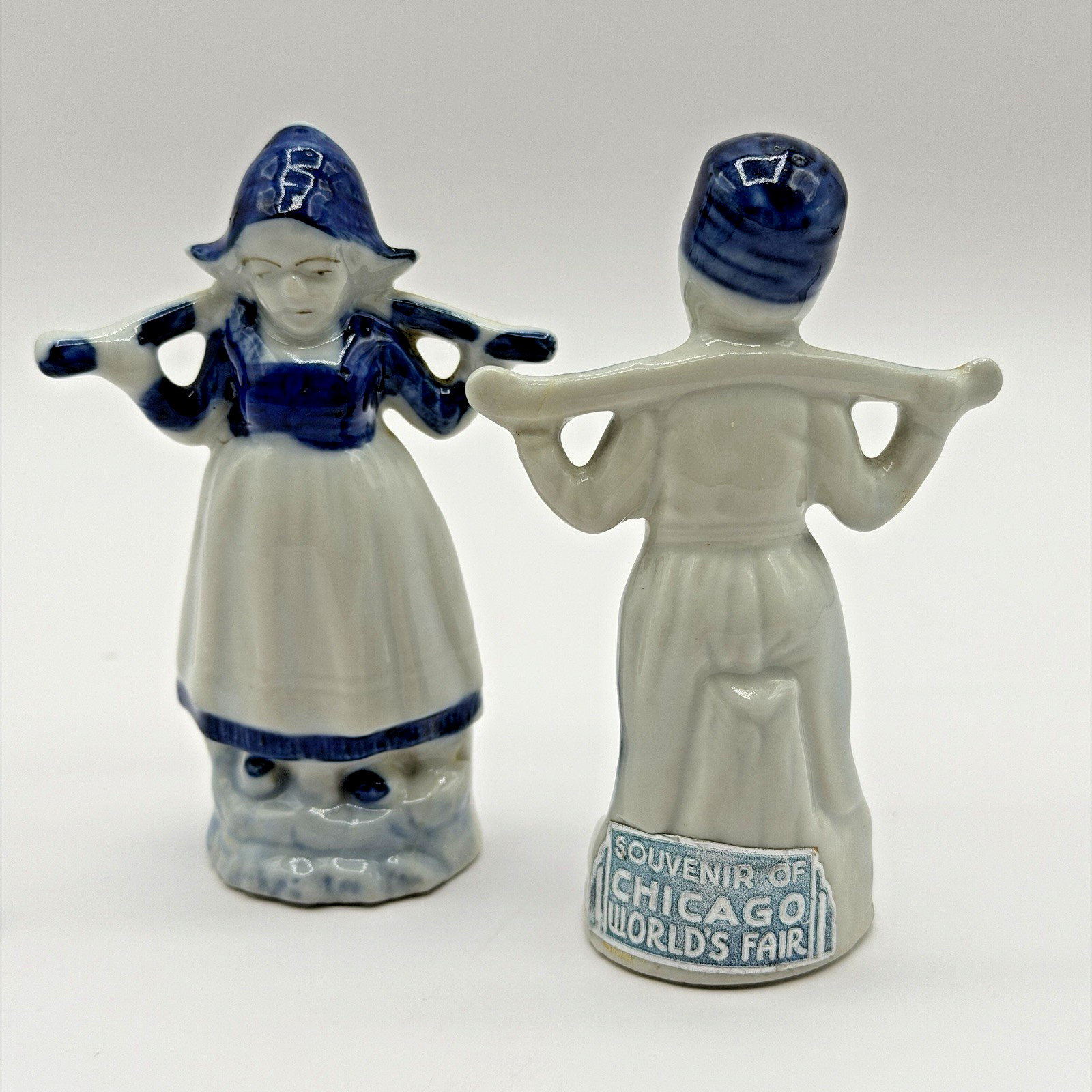 Vintage Chicago Worlds Fair 1933 Souvenir Delft Blue Dutch Village Ceramic