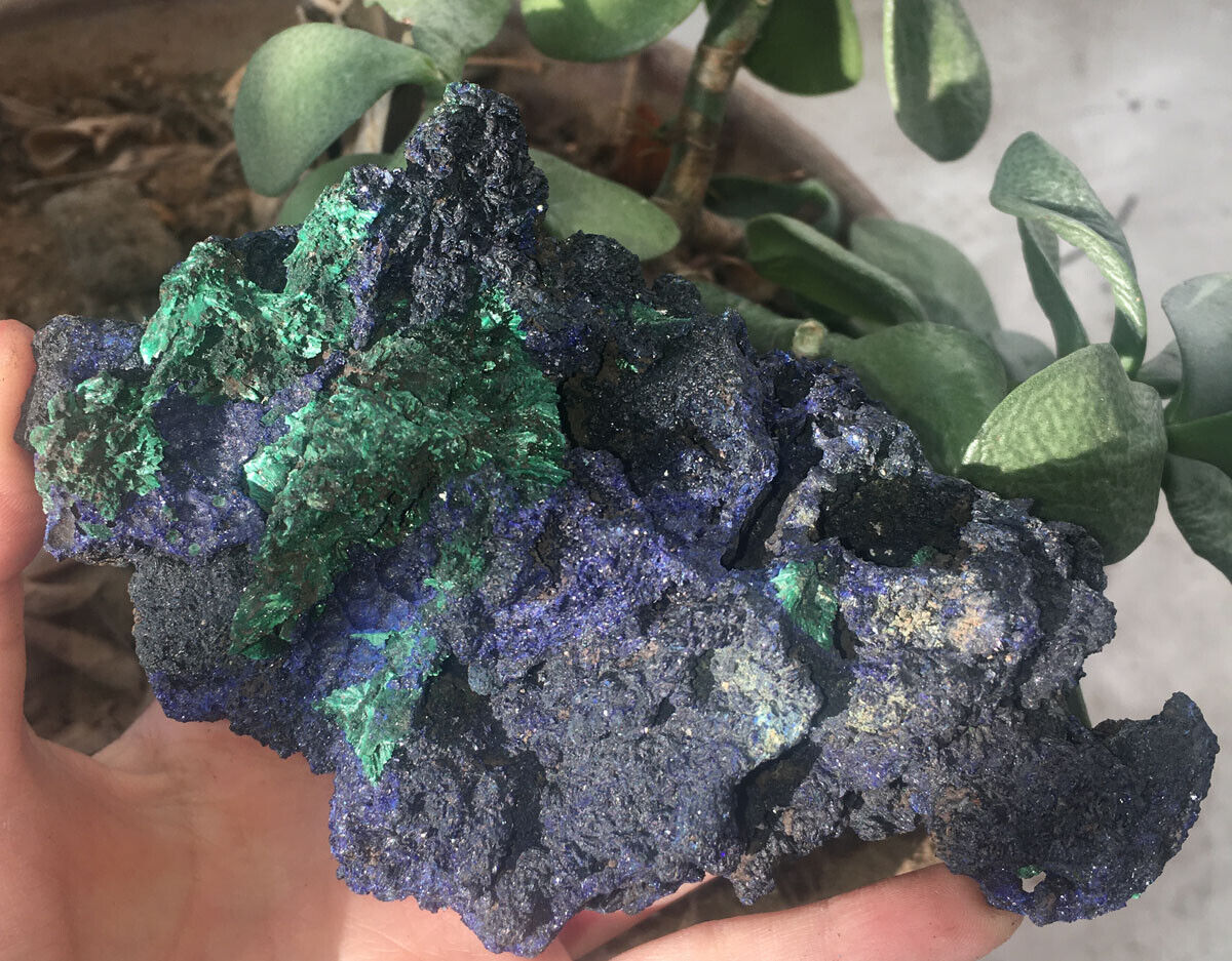 335g Top Quality Rare&Raw Natural Blue Azurite Crystal &Green Malachite Mineral 