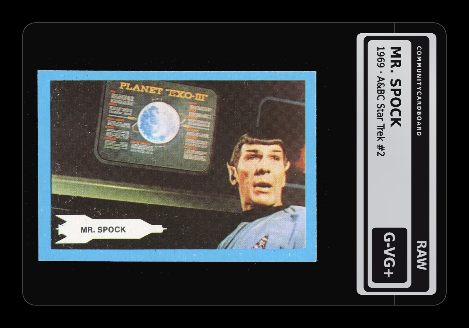 1969 A&BC Star Trek #2 Mr. Spock - Raw Card 1969 A&BC Star Trek #2 Mr. Spock - Raw Card