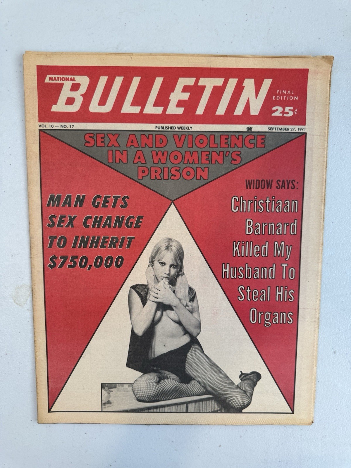 1971 September 27th National Bulletin Newspaper  (VRN4)