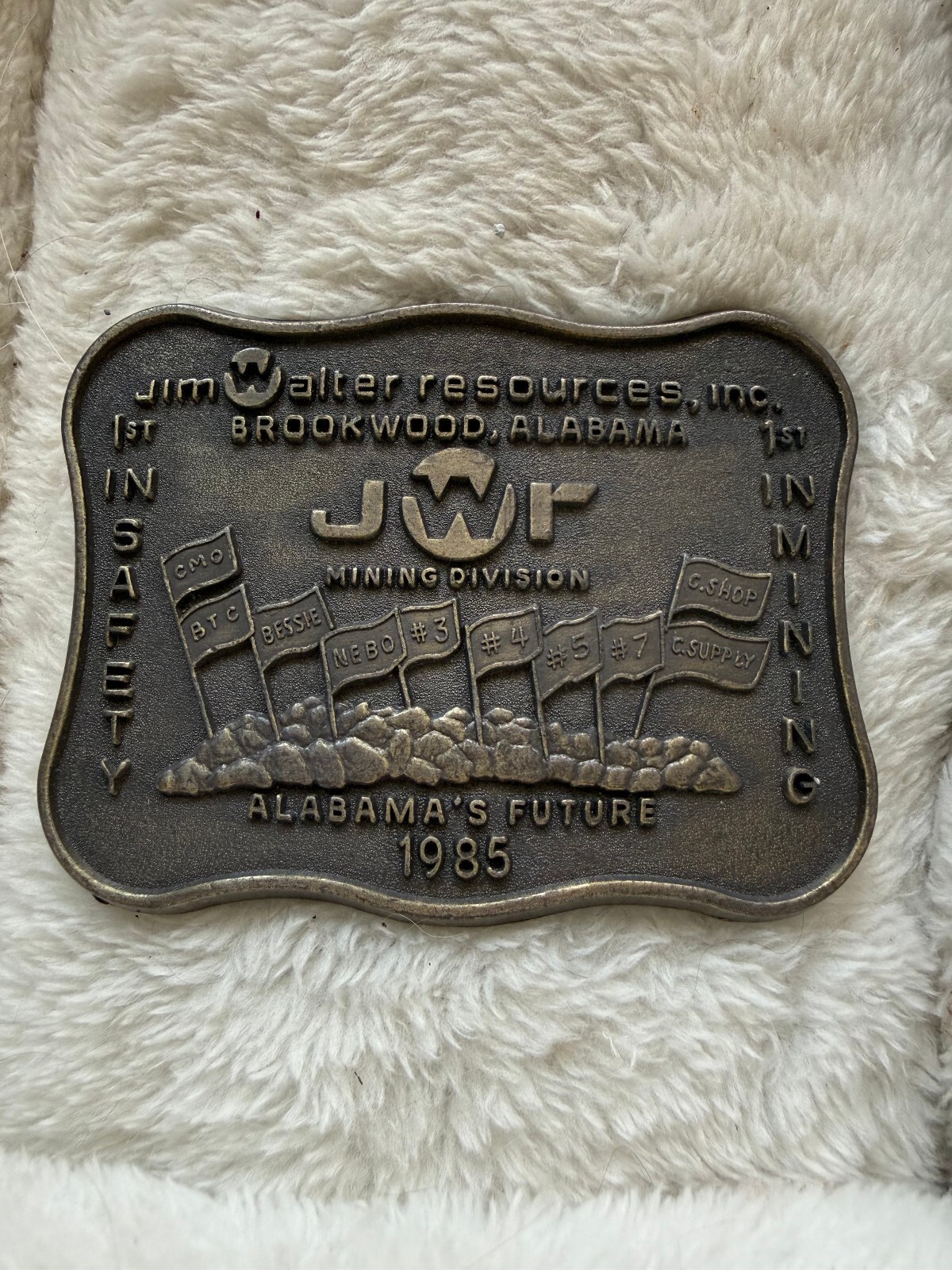 VINTAGE 1985 Jim Walter Resources Mining Division Belt Buckle