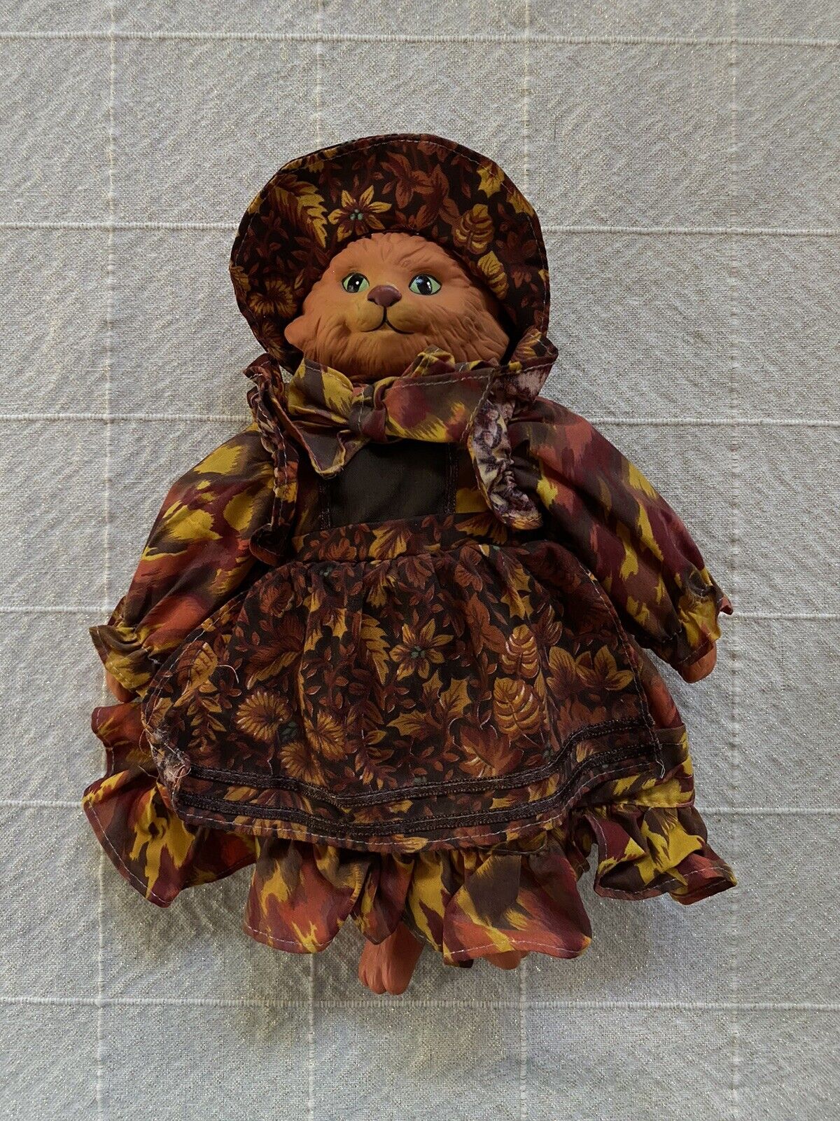 ganz porcelain doll Cat Country Folk 1994 Unique Vintage Cat Doll With Dress