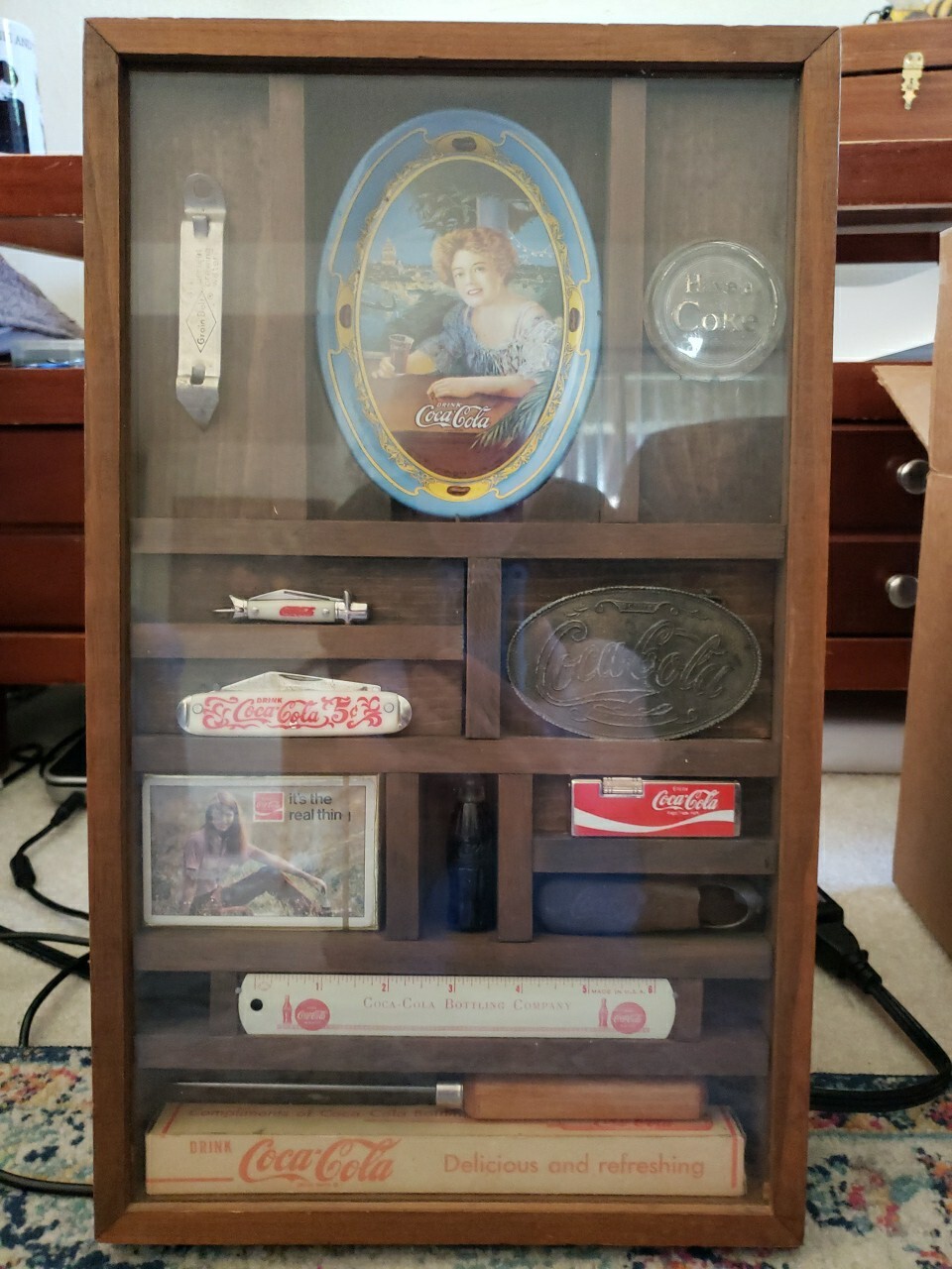 Coca Cola-themed Memorabilia Shadowbox Wall Art 17.5\