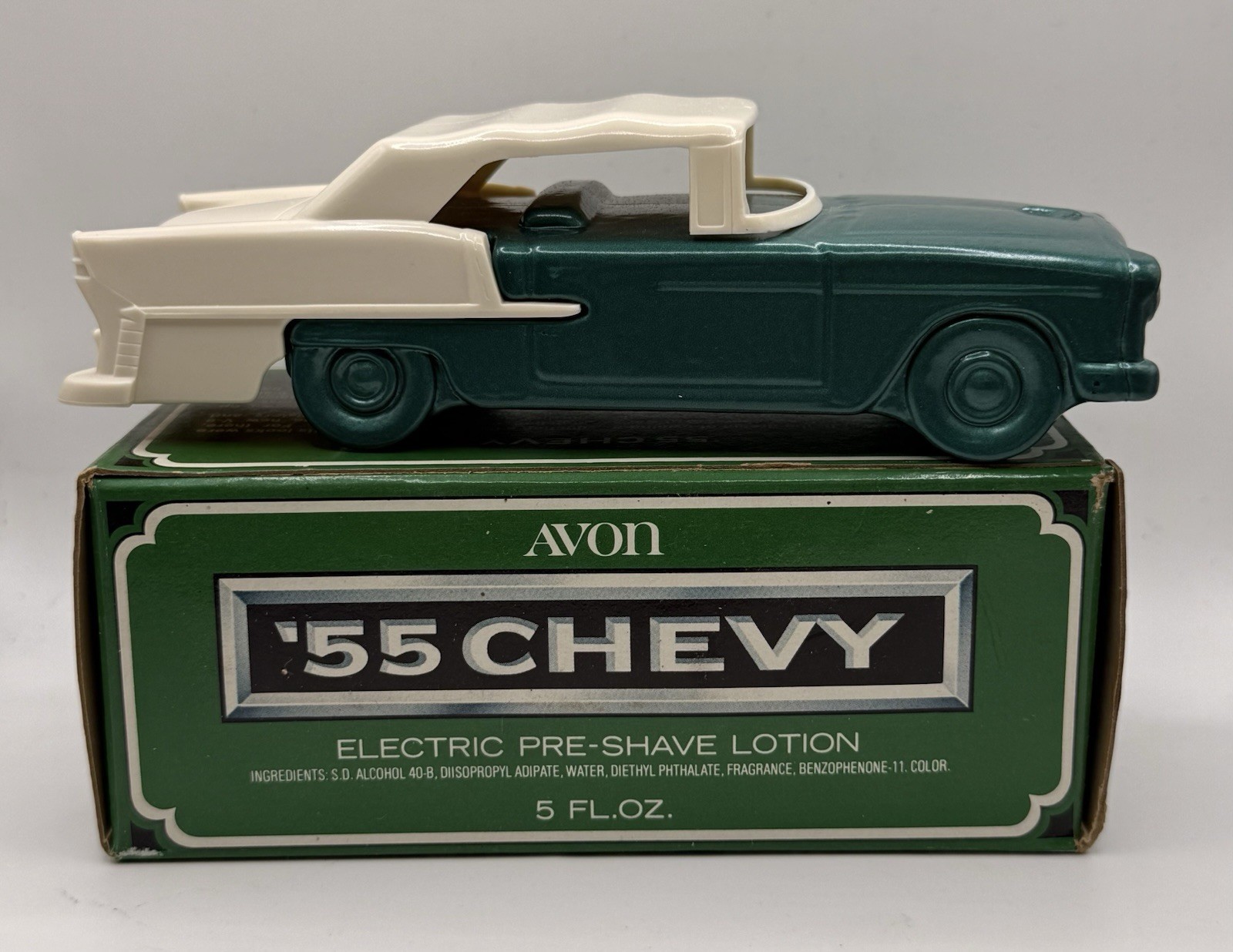 Vintage Avon 55 Chevy Decanter Bottle Wild Country After Shave Full with Box NOS