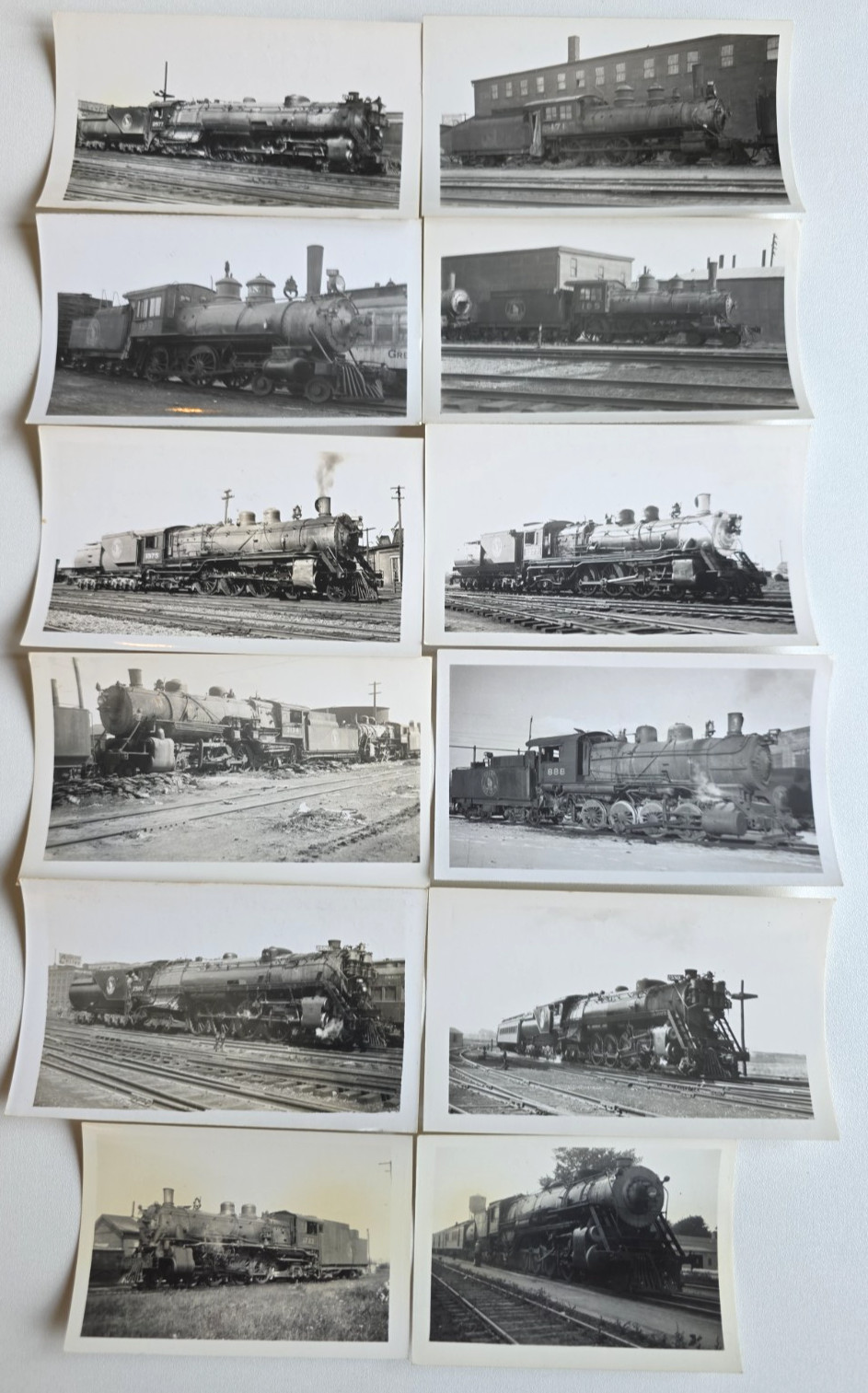 C. 1940s Great Northern Railroad Steam Locomotive Photo Lot Of 12