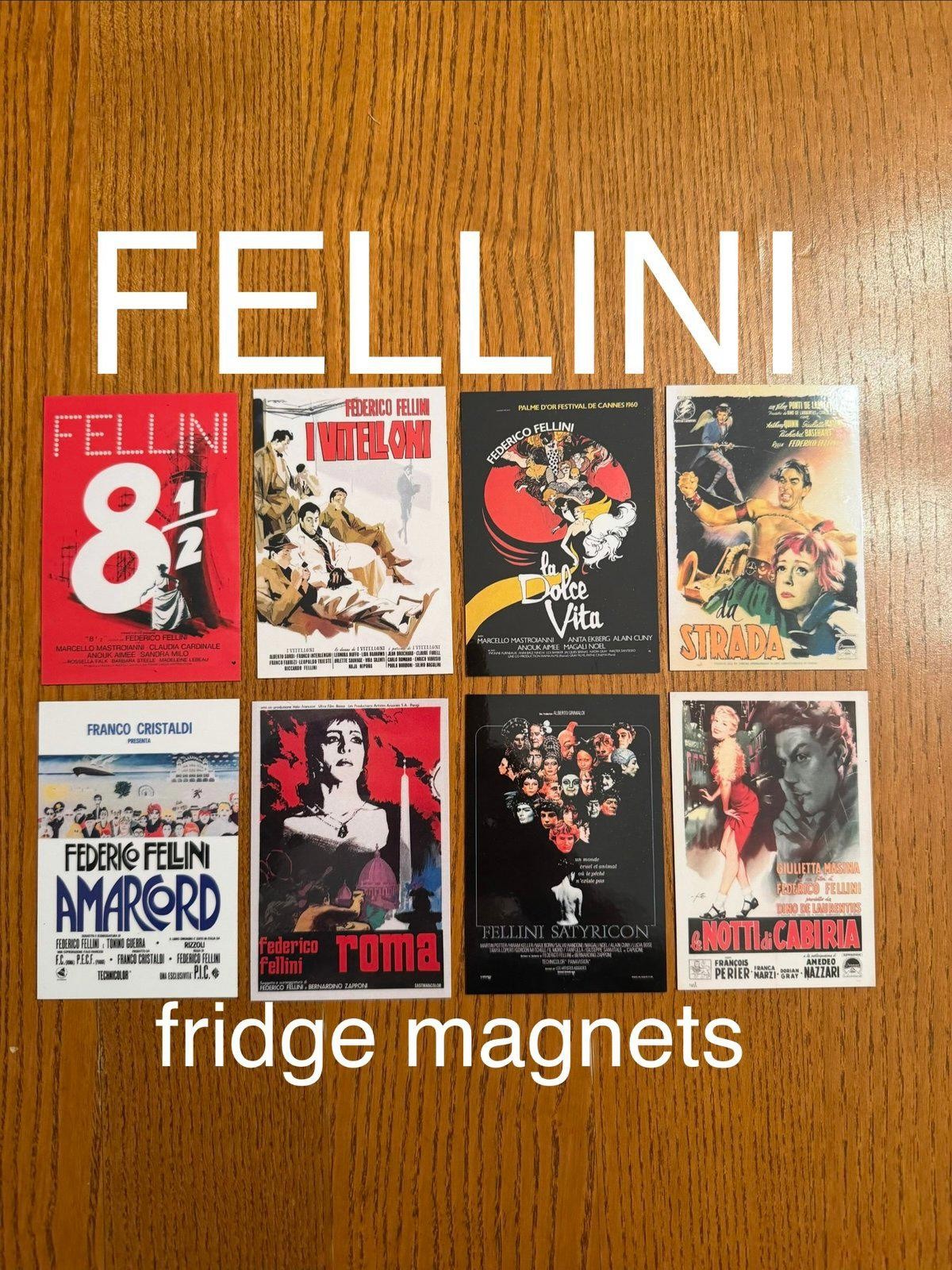 Federico Fellini FRIDGE MAGNETS classic film movie art Italian cinema
