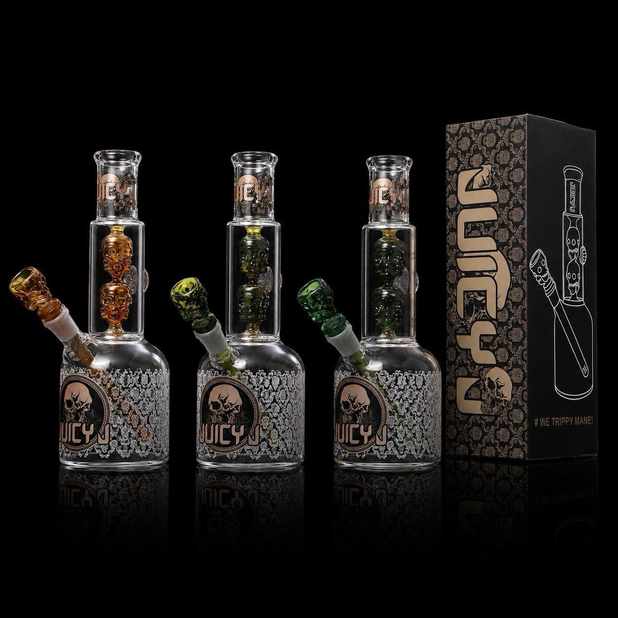 Juicy J Glass - Golden Skull Stacked Beaker *USA*