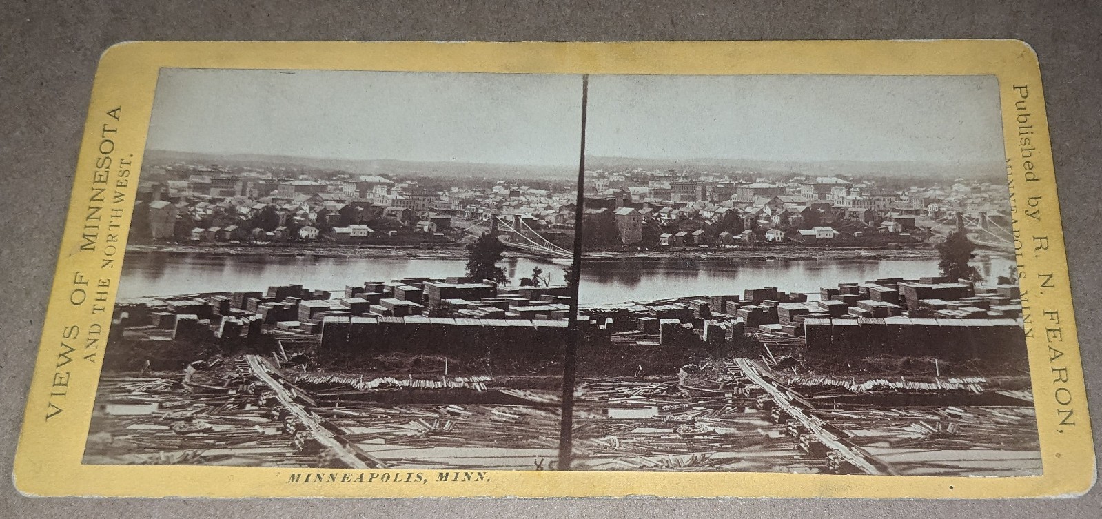 Fearon Minneapolis Minnesota Stereoview Logging Lumber Yard Nicollet Island Fearon Minneapolis Minnesota Stereoview Logging Lumber Yard Nicollet Island